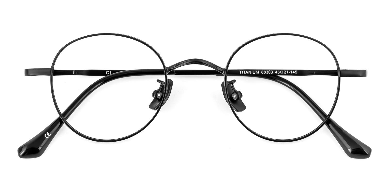 Candarian Black Titanium Eyeglasses , NosePads Frames from ABBE Glasses