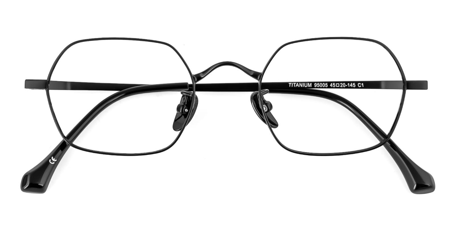 Satile Black Titanium Eyeglasses , NosePads Frames from ABBE Glasses