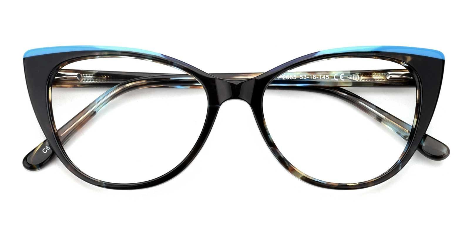 Pluist Blue Acetate Eyeglasses , SpringHinges , UniversalBridgeFit Frames from ABBE Glasses