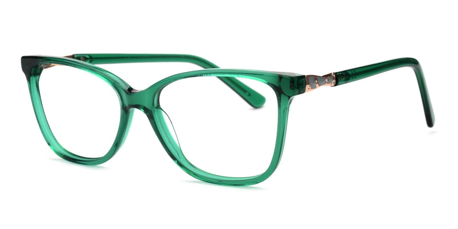 Potproof Green Acetate Eyeglasses , SpringHinges , UniversalBridgeFit Frames from ABBE Glasses