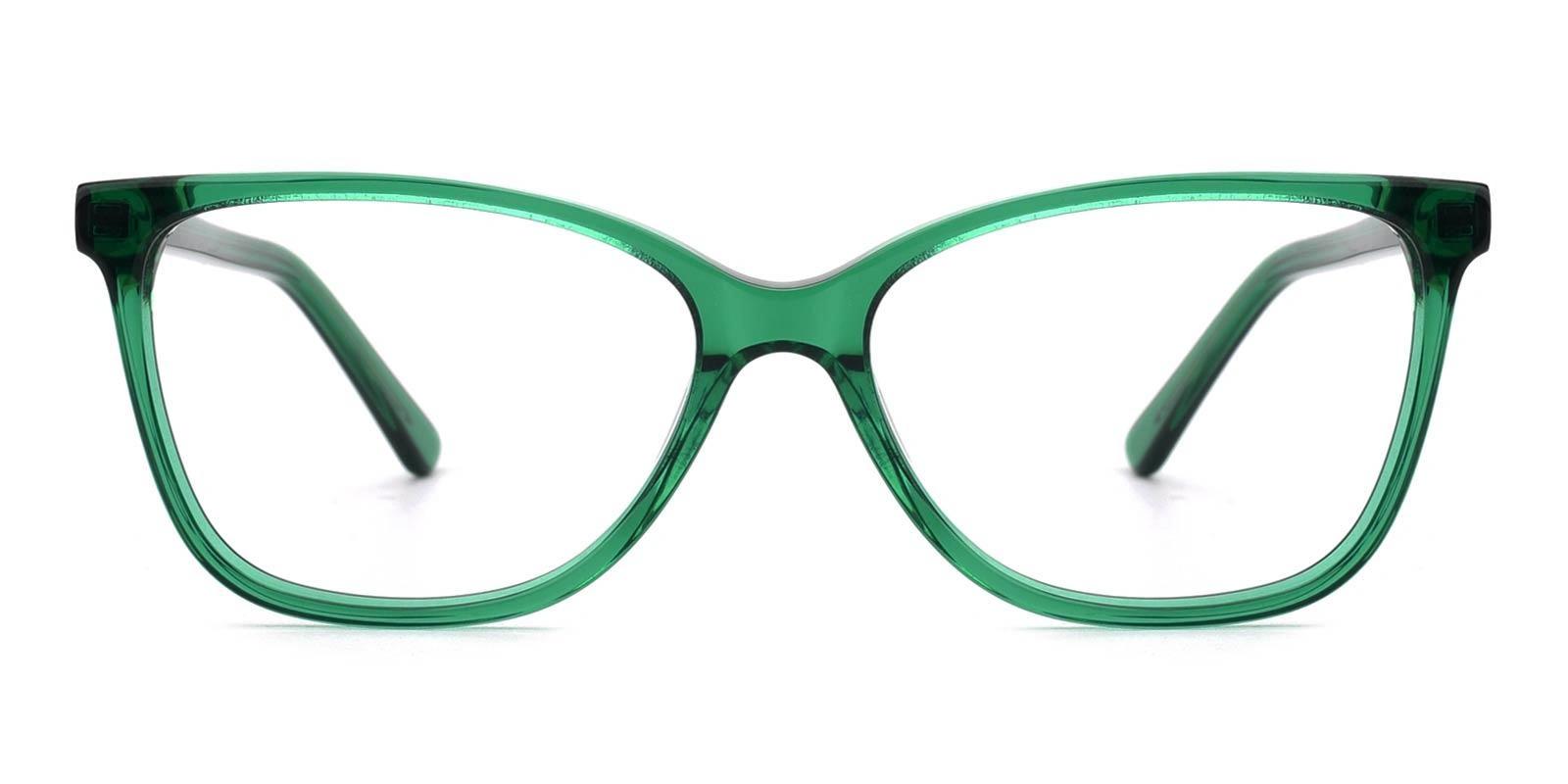 Potproof Green Acetate Eyeglasses , SpringHinges , UniversalBridgeFit Frames from ABBE Glasses