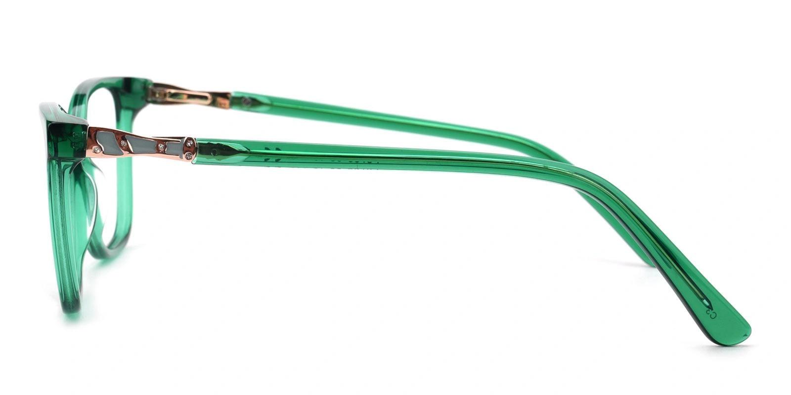 Potproof Green Acetate Eyeglasses , SpringHinges , UniversalBridgeFit Frames from ABBE Glasses