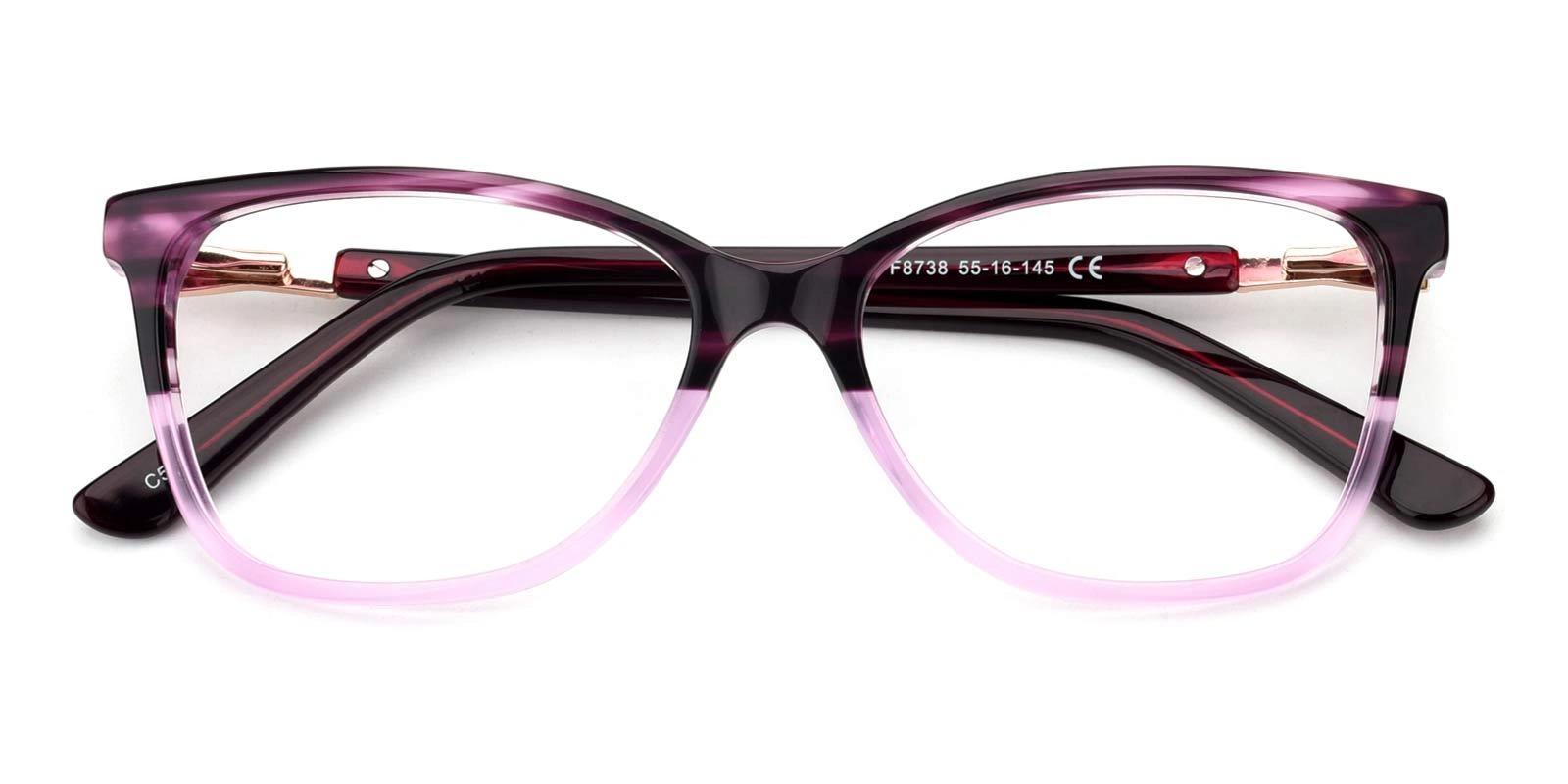 Potproof Purple Acetate Eyeglasses , SpringHinges , UniversalBridgeFit Frames from ABBE Glasses