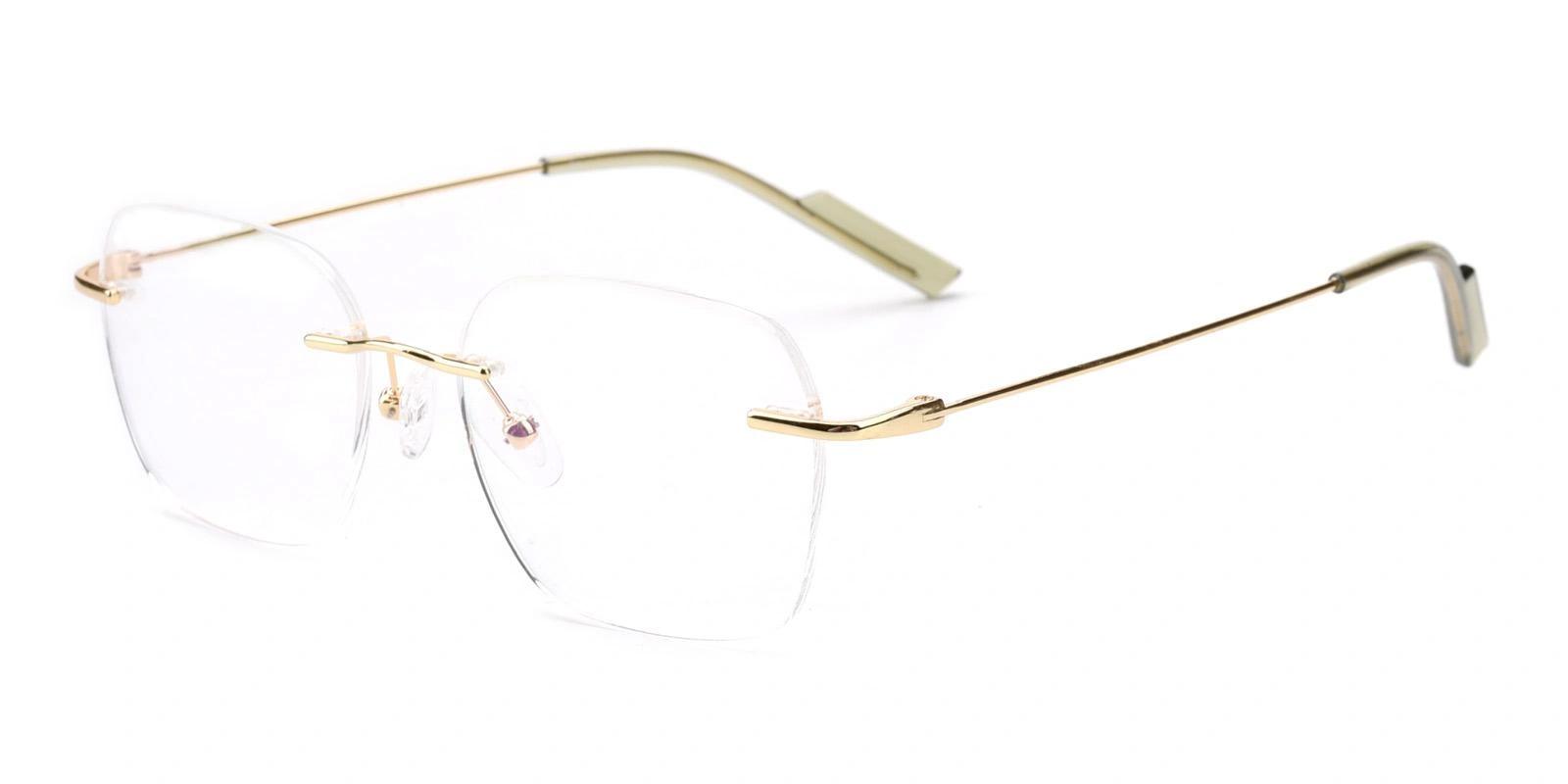 Translike Gold Metal Eyeglasses , NosePads Frames from ABBE Glasses