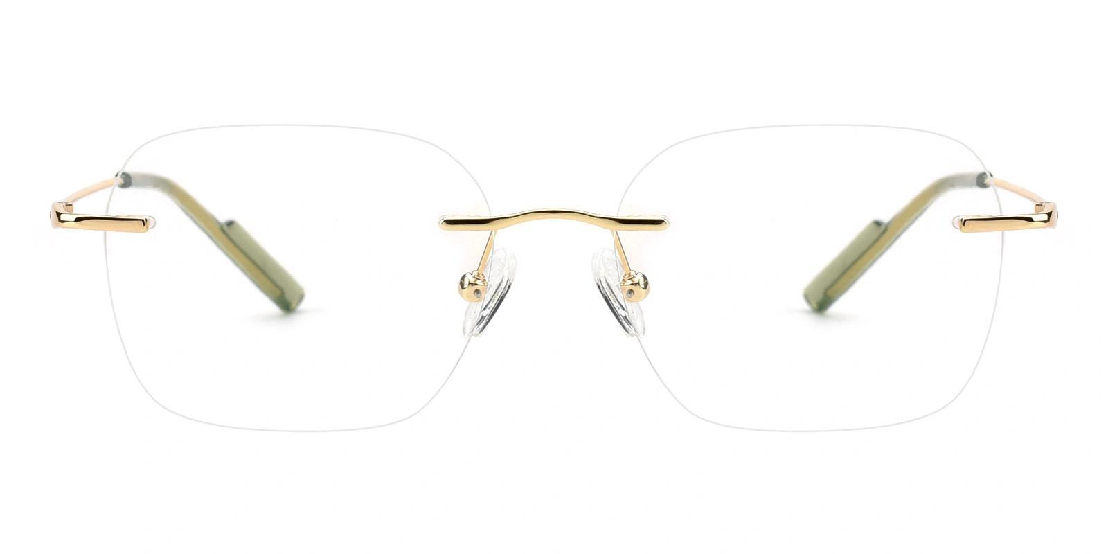 Translike Gold Metal Eyeglasses , NosePads Frames from ABBE Glasses