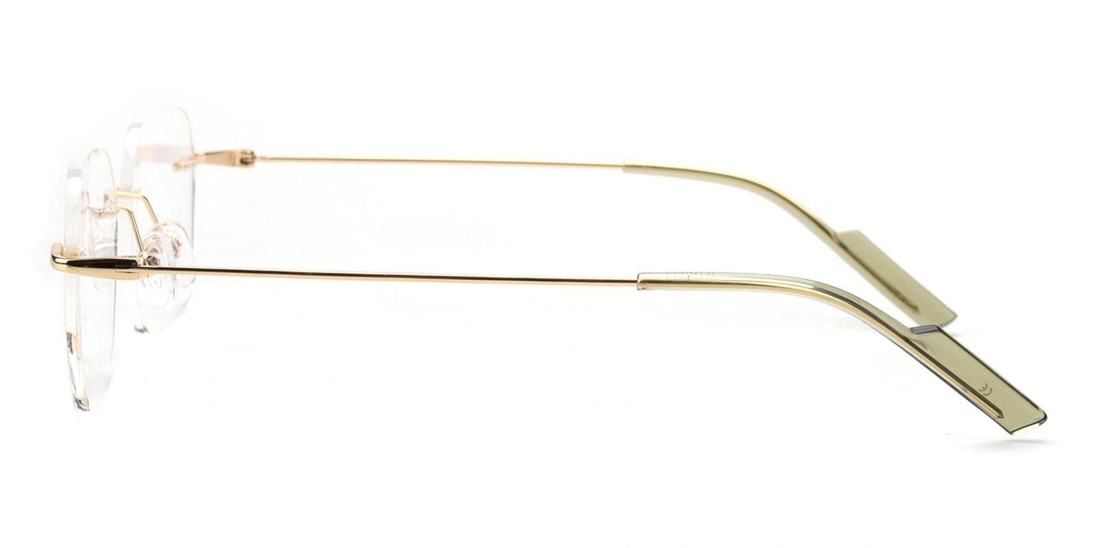 Translike Gold Metal Eyeglasses , NosePads Frames from ABBE Glasses