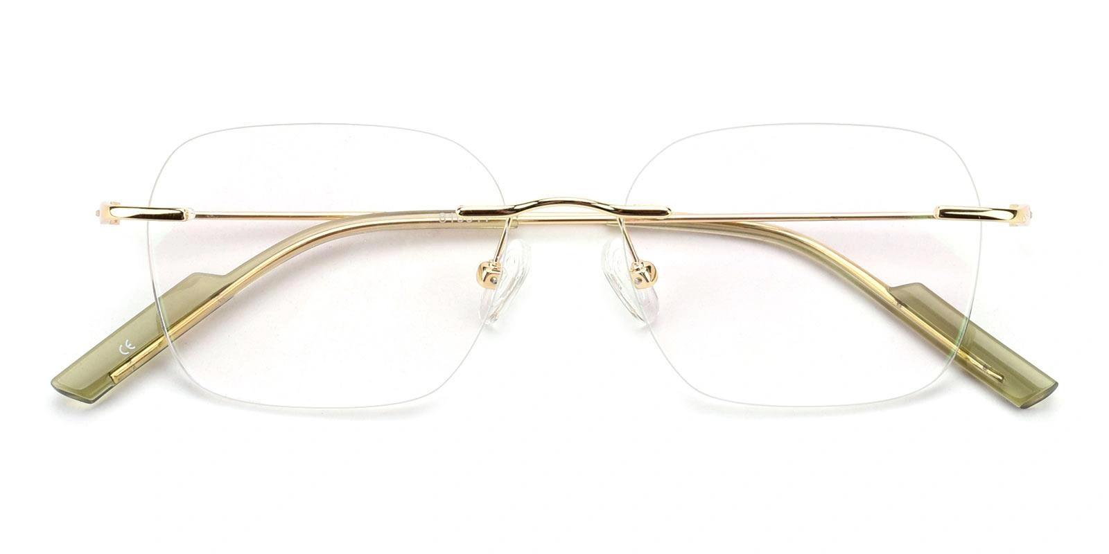 Translike Gold Metal Eyeglasses , NosePads Frames from ABBE Glasses