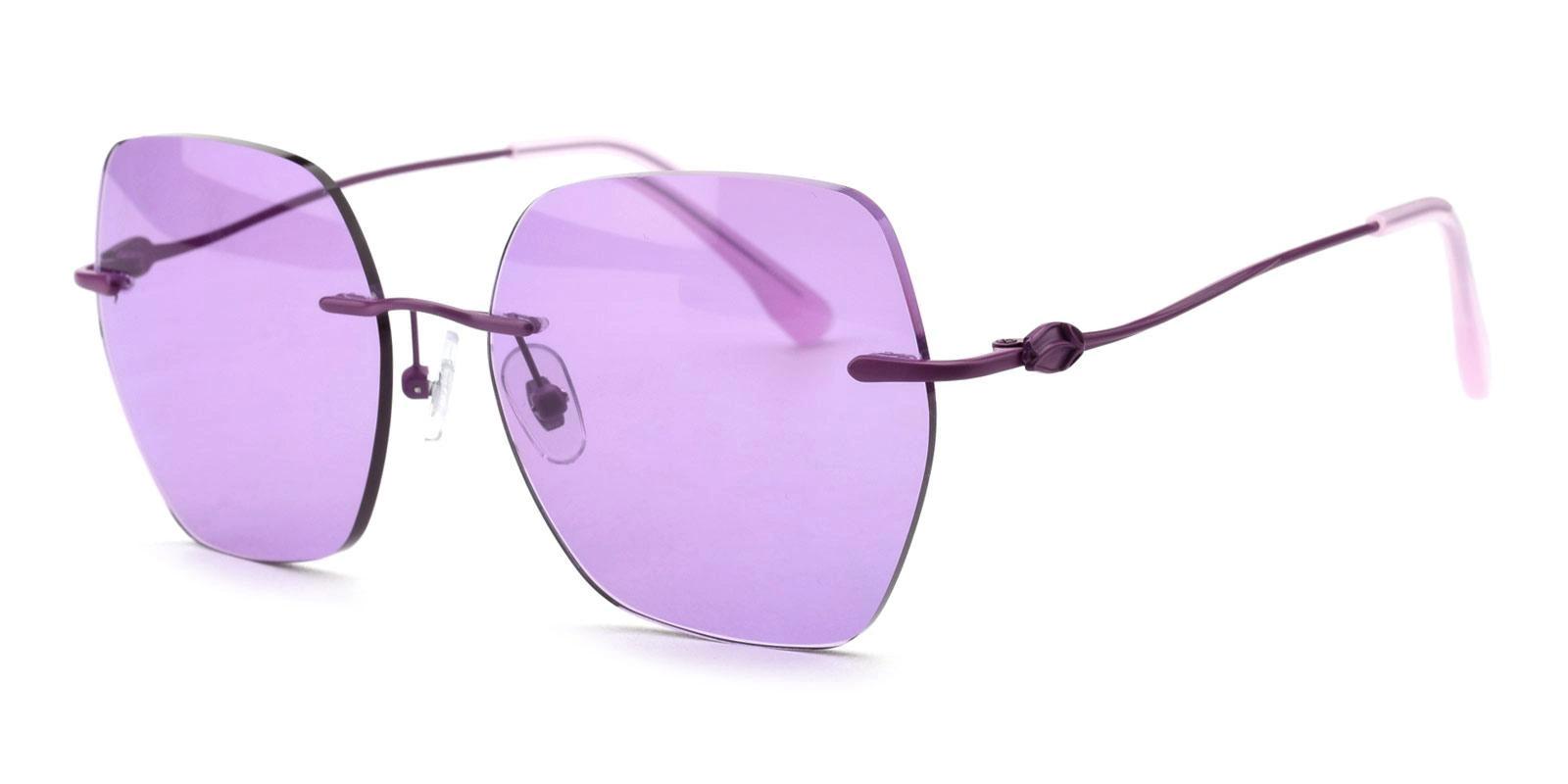 Wantory Purple Metal Sunglasses , NosePads Frames from ABBE Glasses