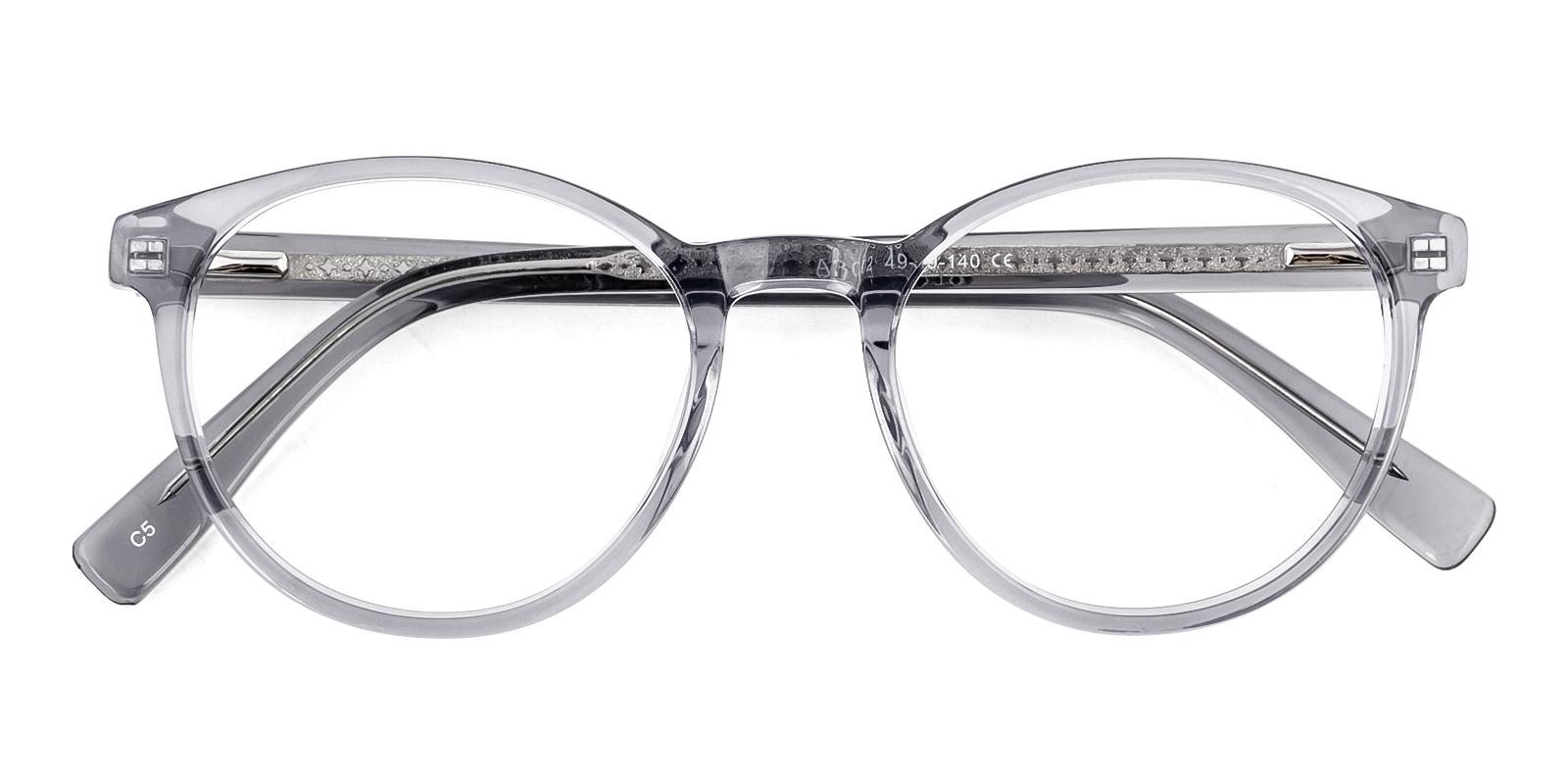 Oron Gray Acetate Eyeglasses , SpringHinges , UniversalBridgeFit Frames from ABBE Glasses