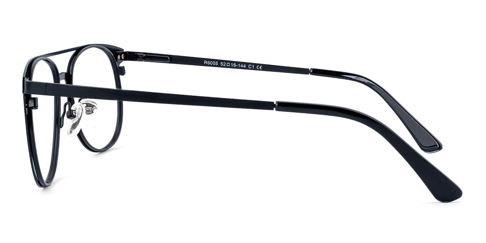 Agentar Black Metal Eyeglasses , SpringHinges , NosePads , clip-on Frames from ABBE Glasses