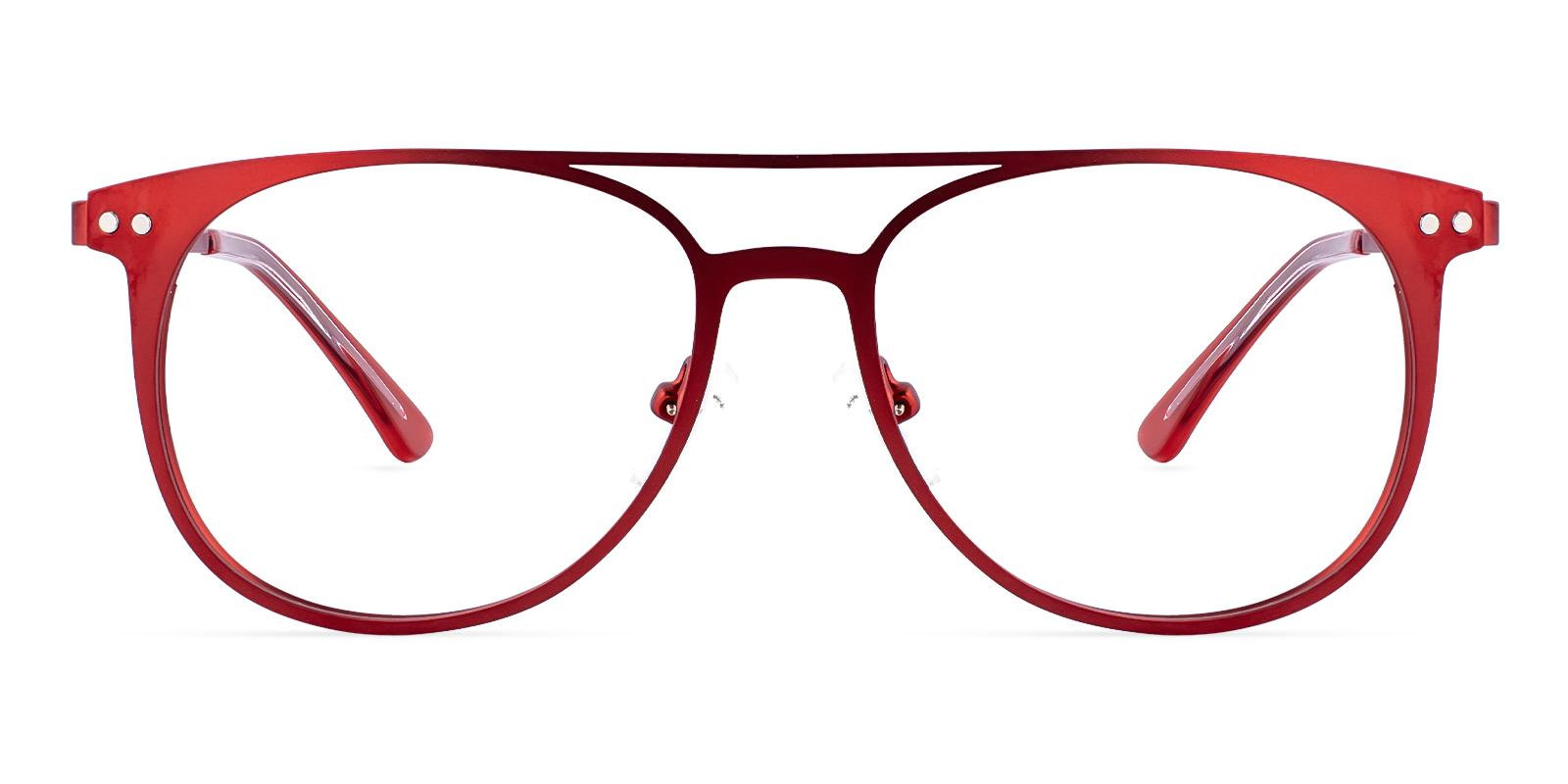 Agentar Red Metal Eyeglasses , SpringHinges , NosePads , clip-on Frames from ABBE Glasses