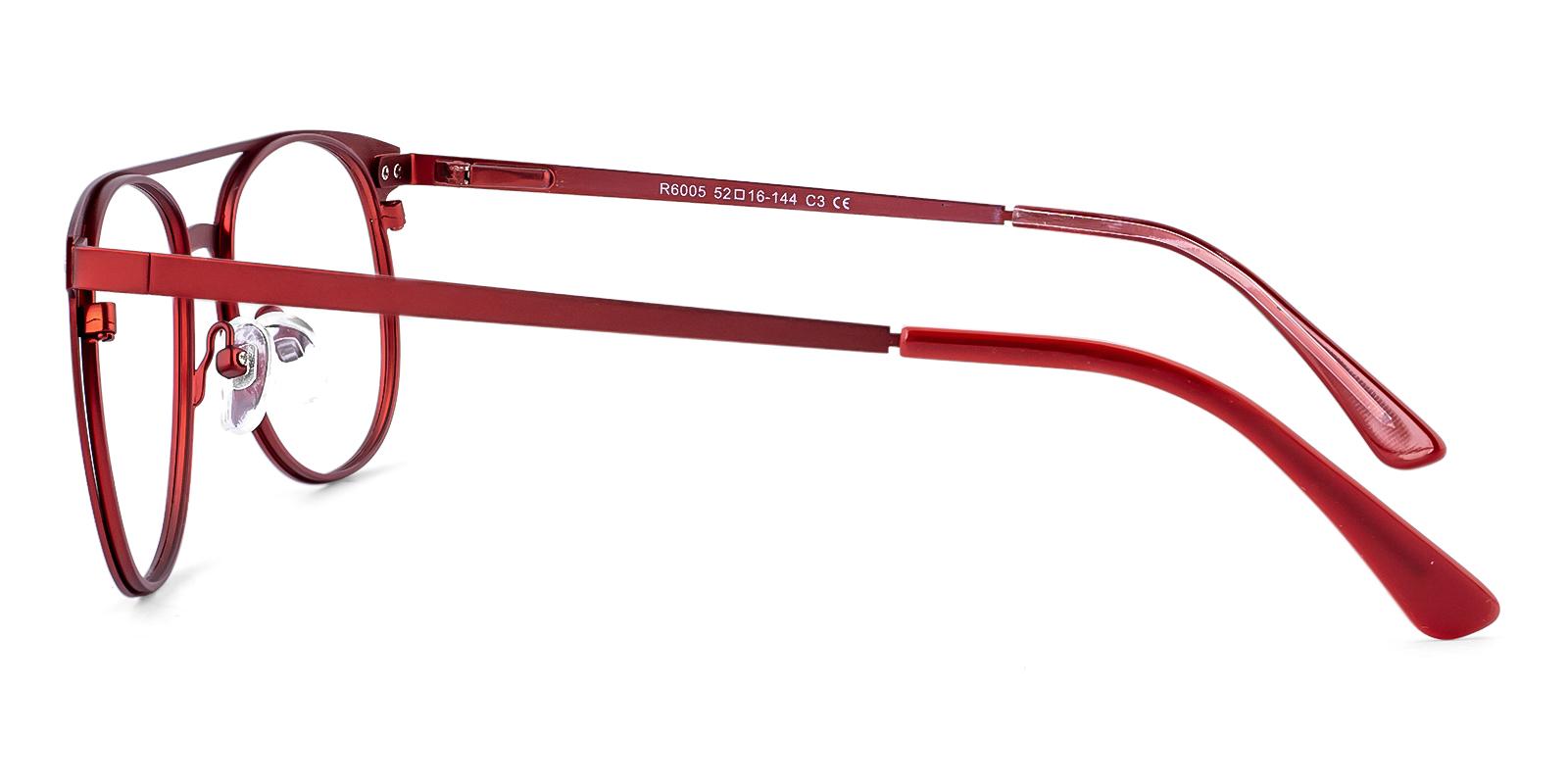 Agentar Red Metal Eyeglasses , SpringHinges , NosePads , clip-on Frames from ABBE Glasses