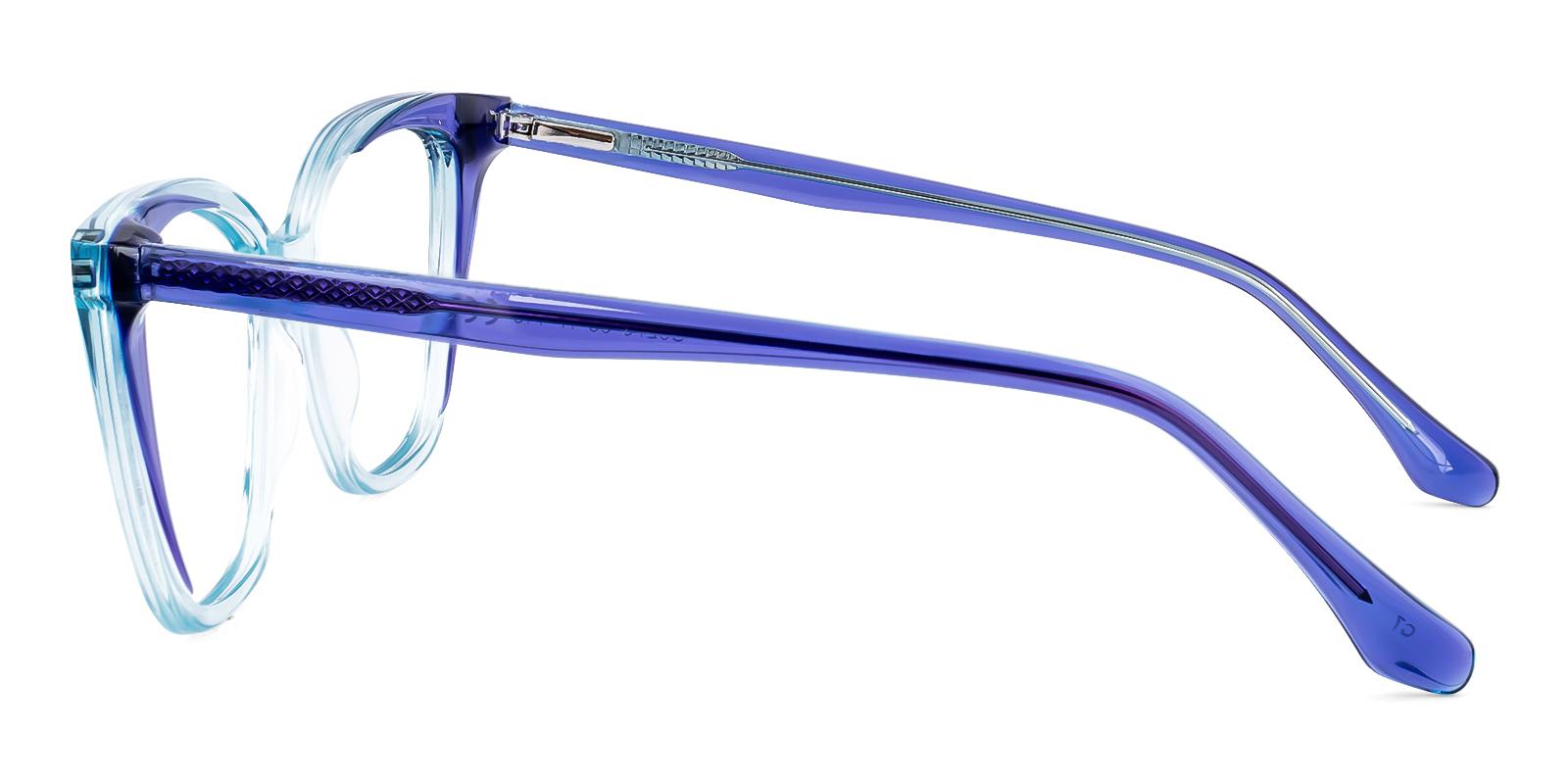 Iquan Blue Acetate Eyeglasses , SpringHinges , UniversalBridgeFit , clip-on Frames from ABBE Glasses