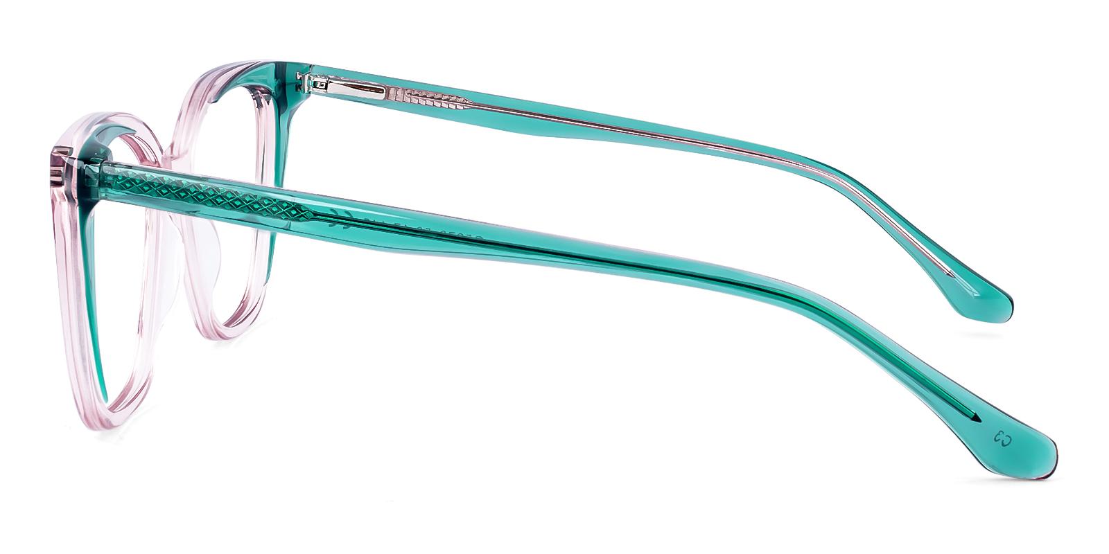 Iquan Green Acetate Eyeglasses , SpringHinges , UniversalBridgeFit , clip-on Frames from ABBE Glasses