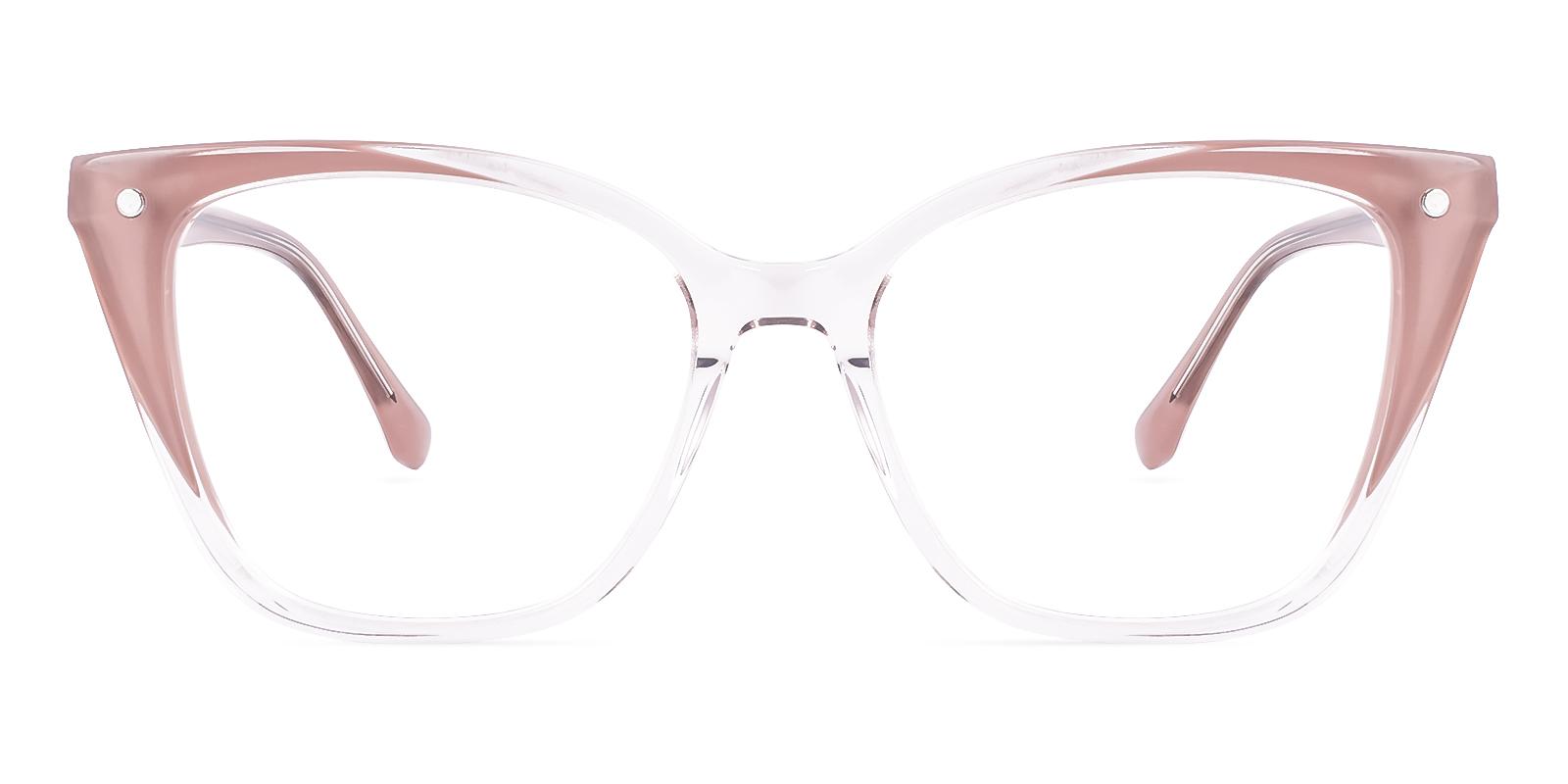 Iquan Pink Acetate Eyeglasses , SpringHinges , UniversalBridgeFit , clip-on Frames from ABBE Glasses