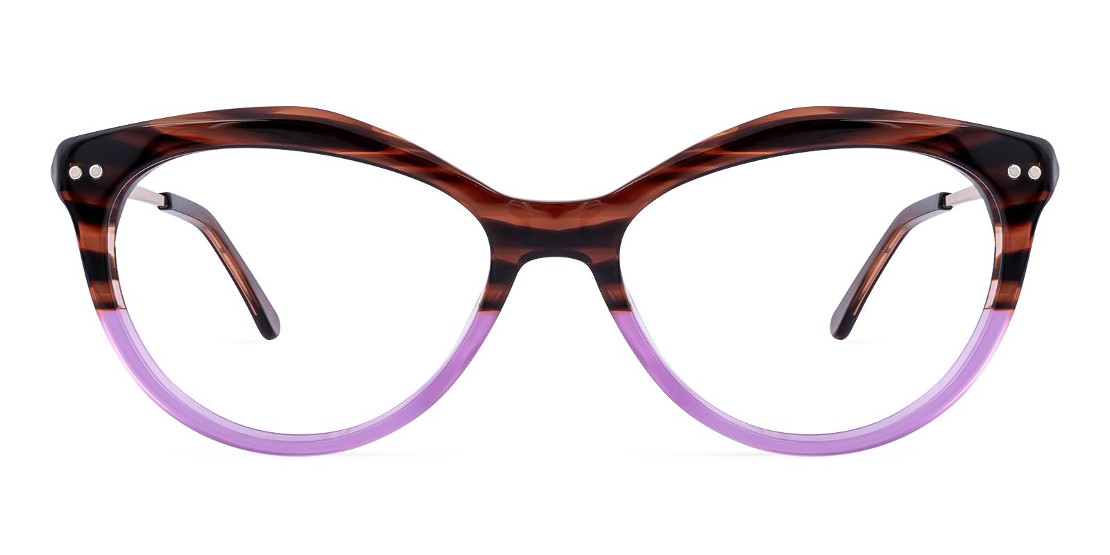 Bellatory Brown Acetate , Metal Eyeglasses , SpringHinges , UniversalBridgeFit , clip-on Frames from ABBE Glasses