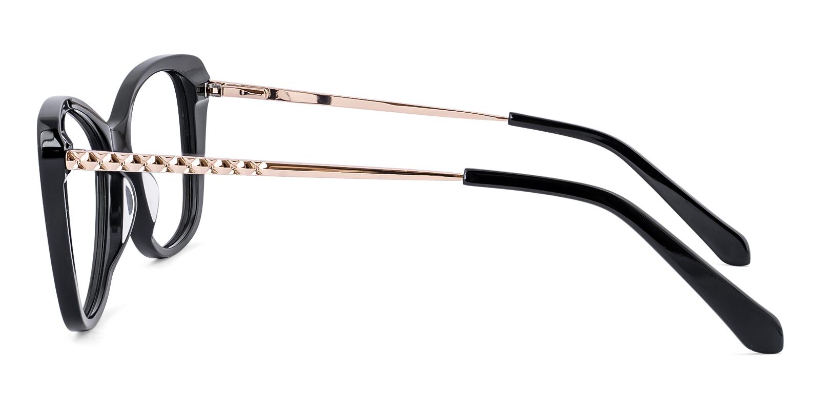Uxorfic Black Acetate , Metal Eyeglasses , SpringHinges , UniversalBridgeFit , clip-on Frames from ABBE Glasses