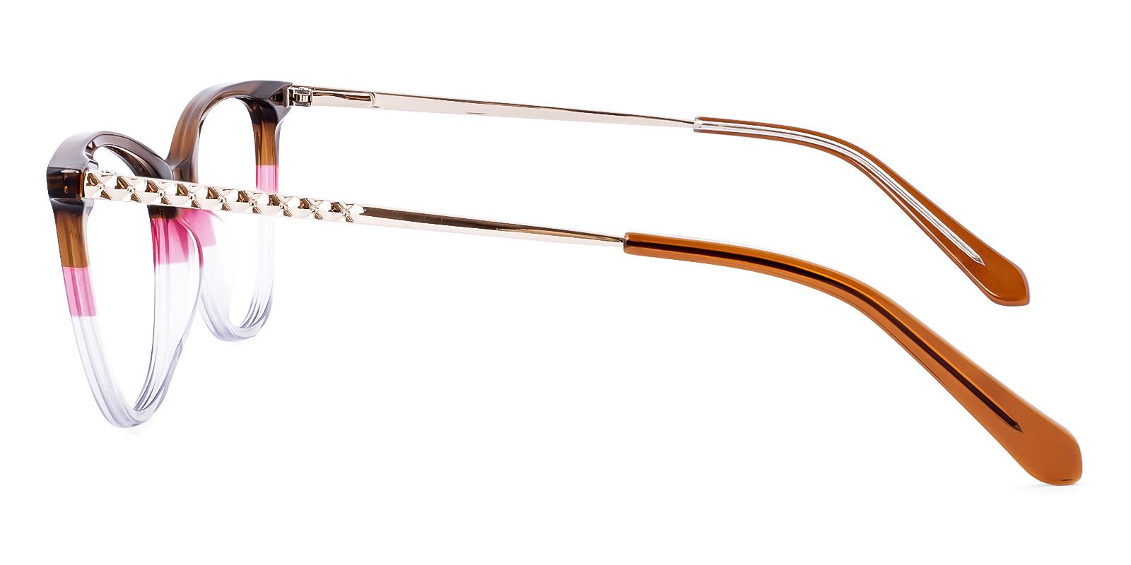 Shotable Brown Acetate , Metal Eyeglasses , SpringHinges , UniversalBridgeFit , clip-on Frames from ABBE Glasses