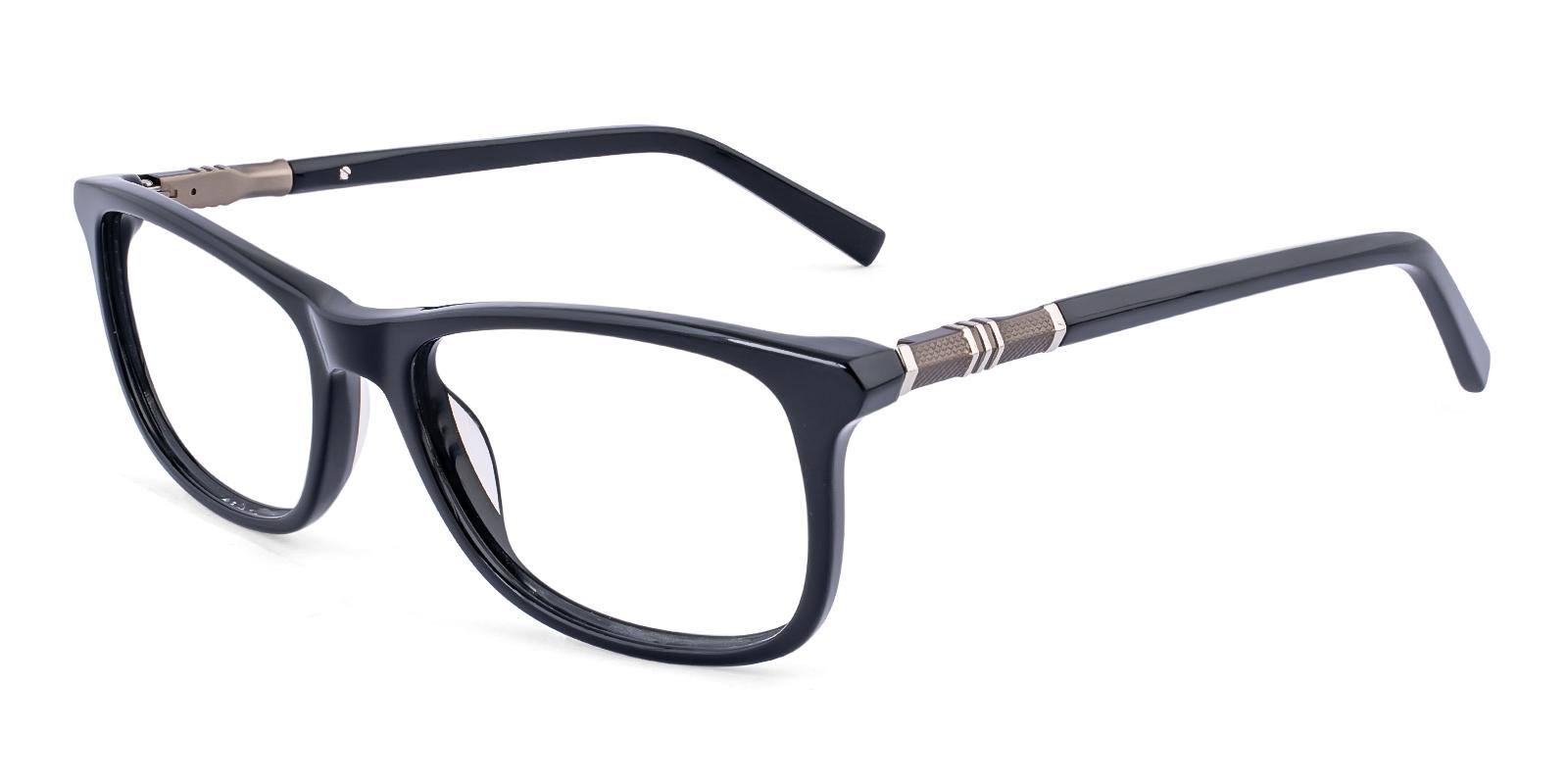 Hemerar Black Acetate Eyeglasses , SpringHinges , UniversalBridgeFit Frames from ABBE Glasses