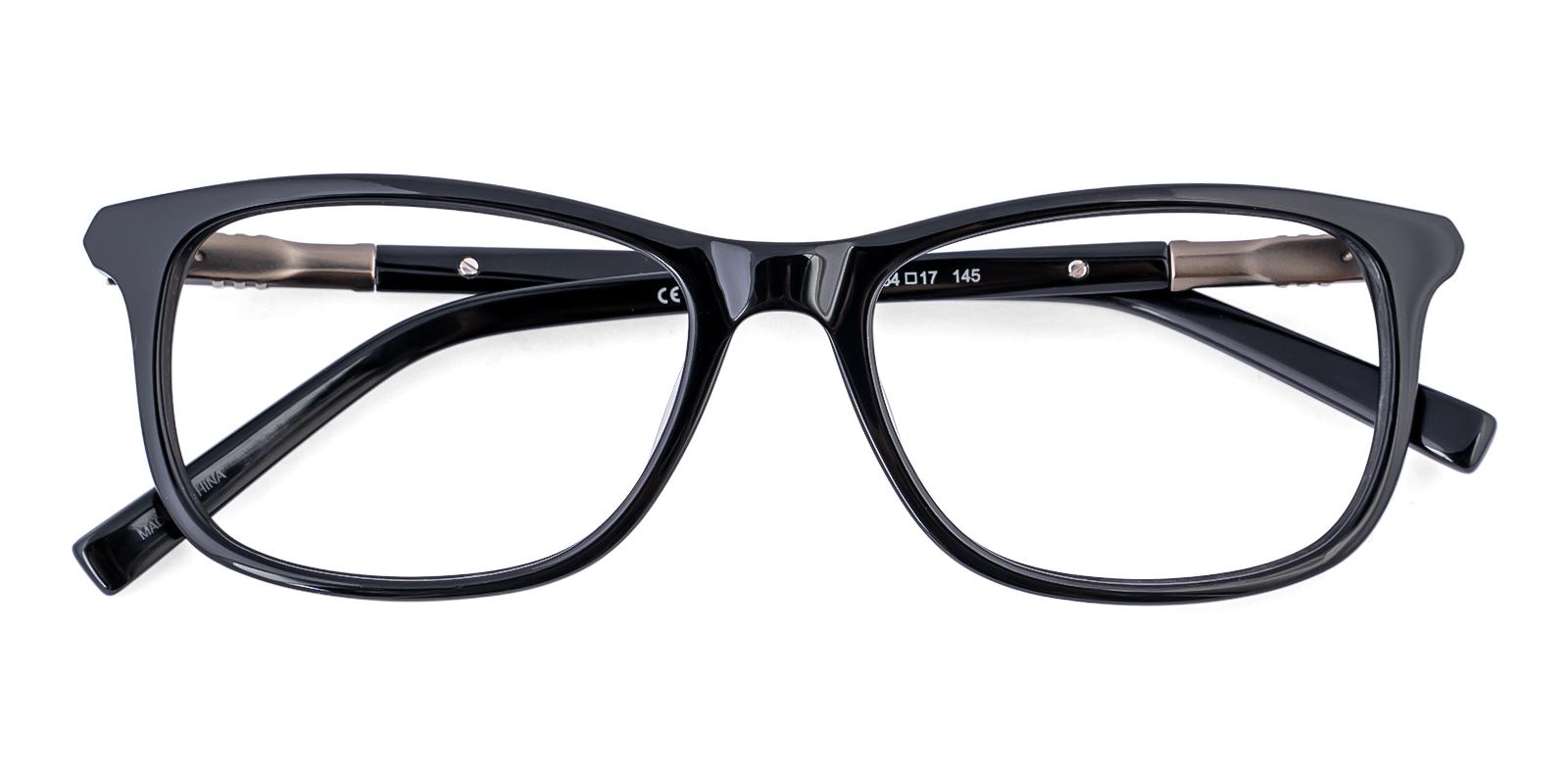 Hemerar Black Acetate Eyeglasses , SpringHinges , UniversalBridgeFit Frames from ABBE Glasses