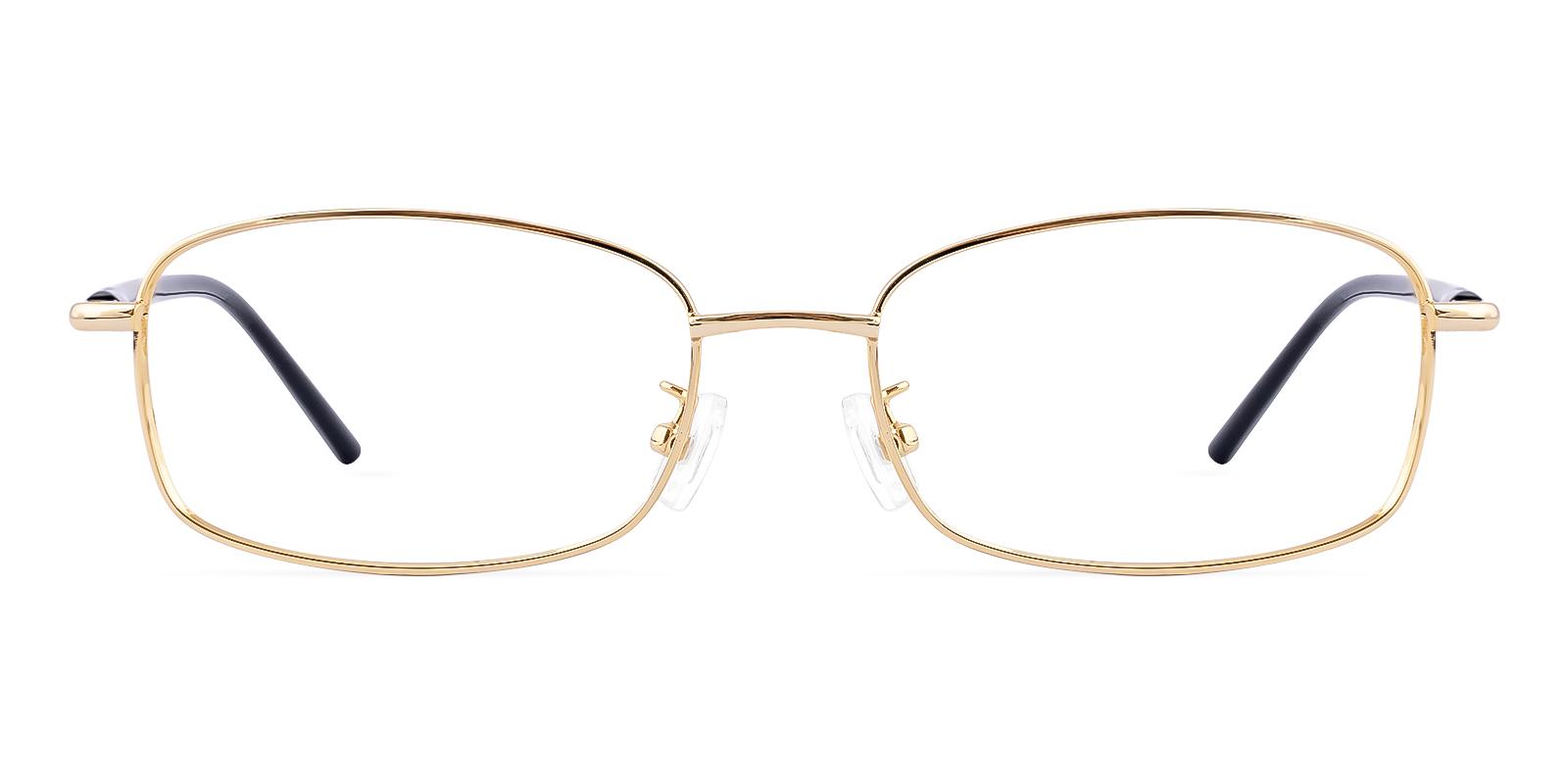 Finesome Gold Acetate , Metal Eyeglasses , SpringHinges , NosePads Frames from ABBE Glasses
