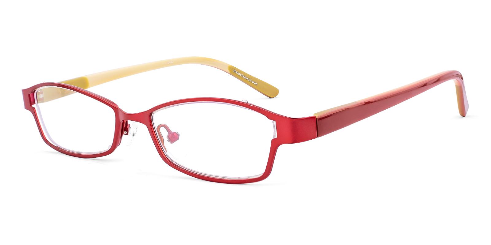 Mesilike Red Acetate , Metal Eyeglasses , NosePads Frames from ABBE Glasses