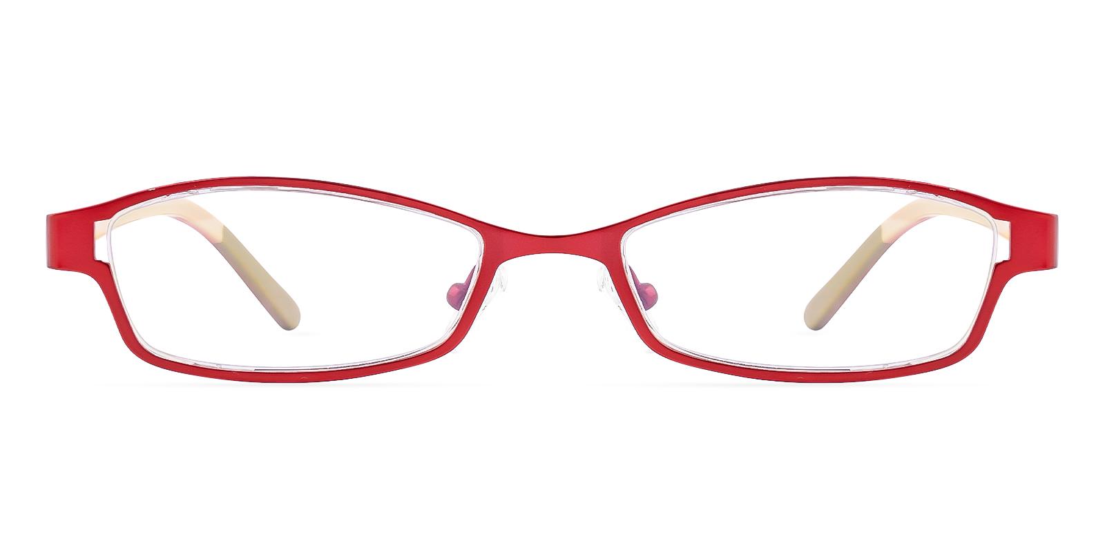 Mesilike Red Acetate , Metal Eyeglasses , NosePads Frames from ABBE Glasses