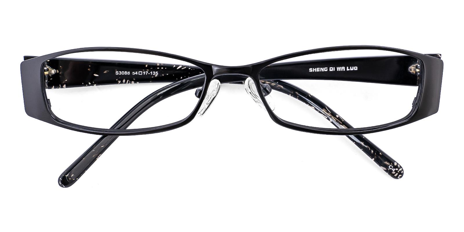 Plethment Black Acetate , Metal Eyeglasses , NosePads Frames from ABBE Glasses