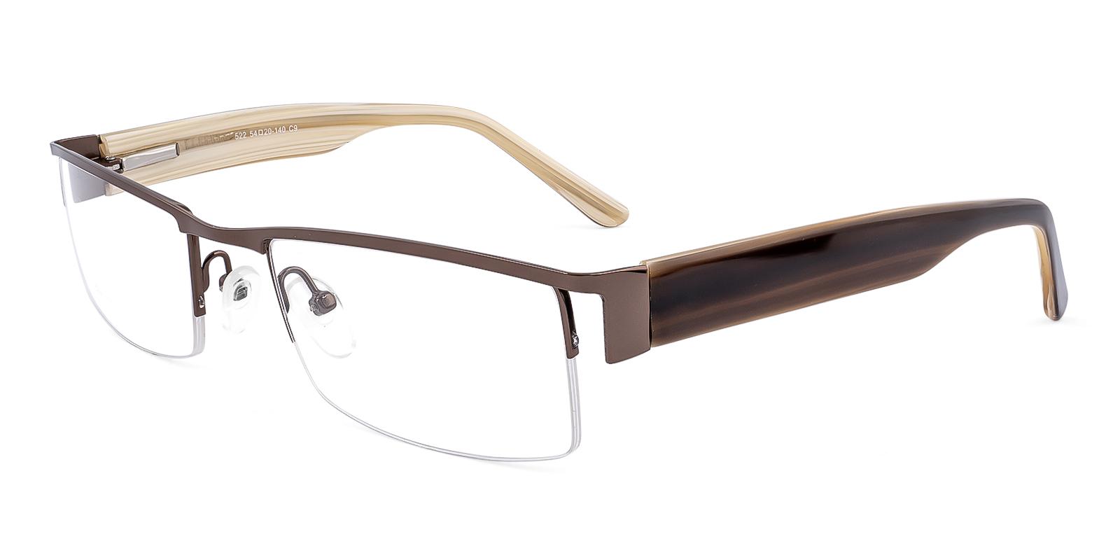 Sheish Brown Acetate , Metal Eyeglasses , SpringHinges , NosePads Frames from ABBE Glasses