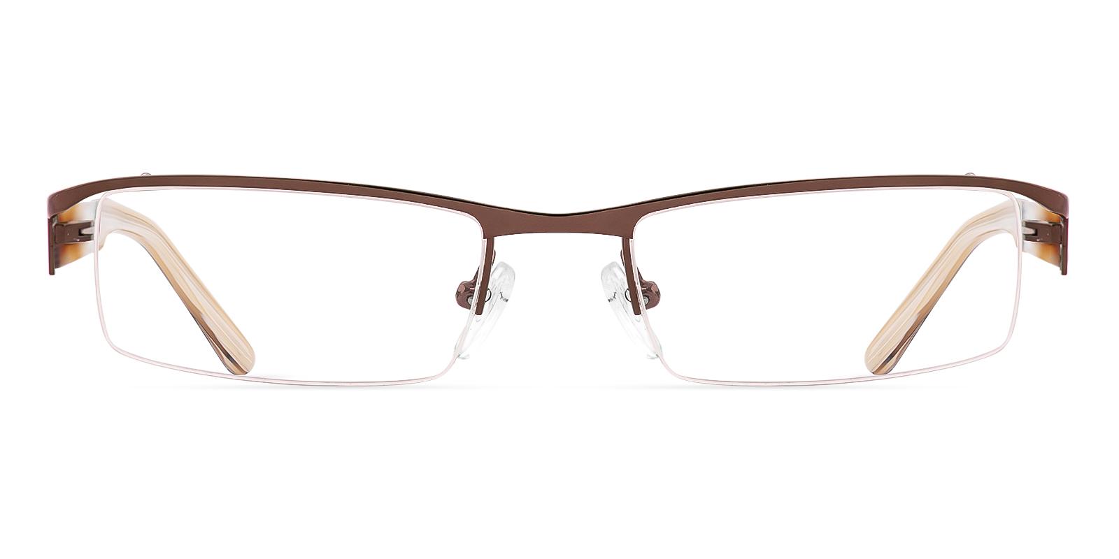 Sheish Brown Acetate , Metal Eyeglasses , SpringHinges , NosePads Frames from ABBE Glasses