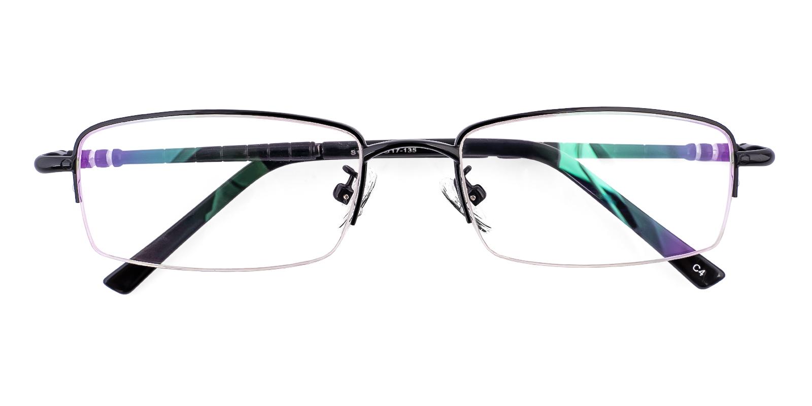Mellior Black Metal Eyeglasses , NosePads , SpringHinges Frames from ABBE Glasses