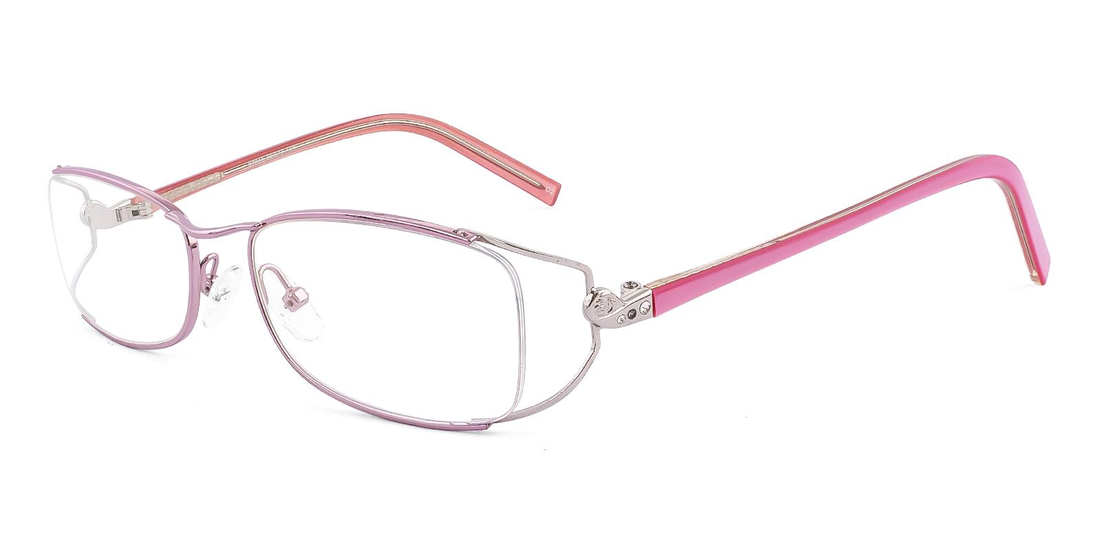 Crutative Pink Metal Eyeglasses , NosePads Frames from ABBE Glasses