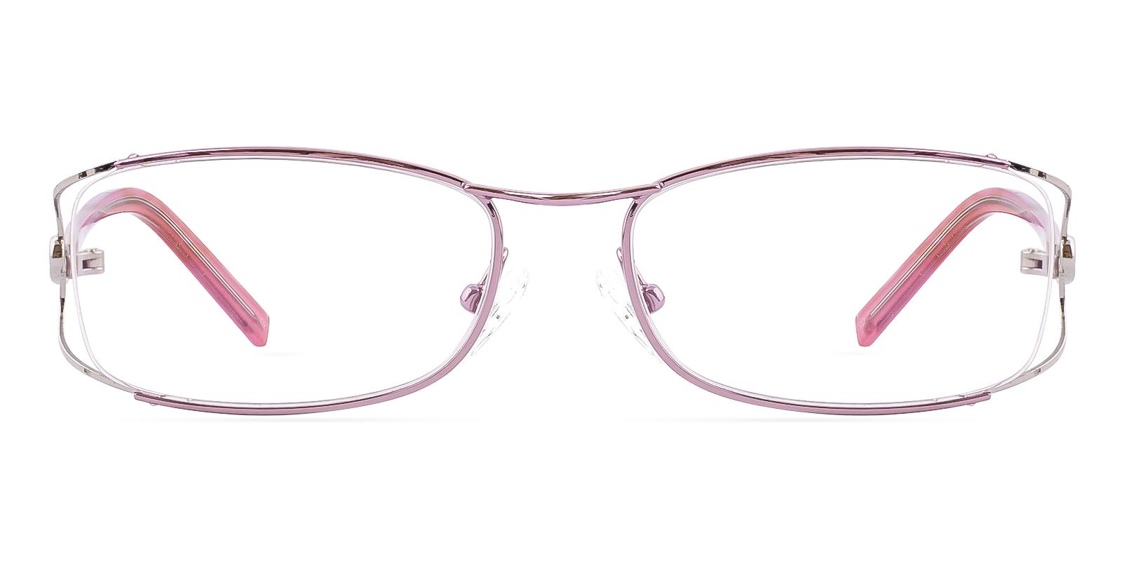 Crutative Pink Metal Eyeglasses , NosePads Frames from ABBE Glasses