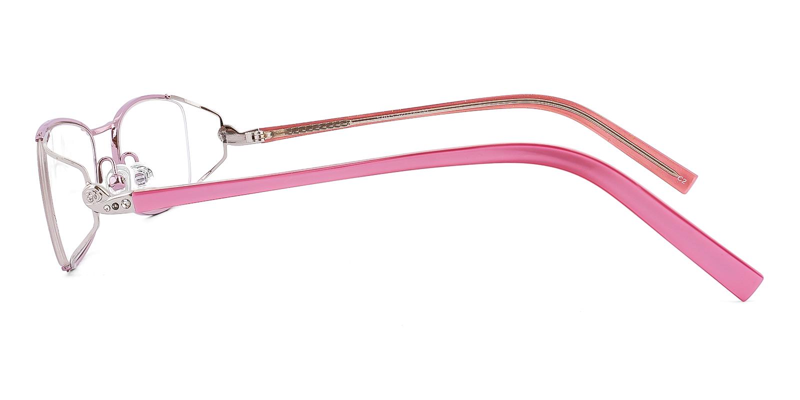 Crutative Pink Metal Eyeglasses , NosePads Frames from ABBE Glasses