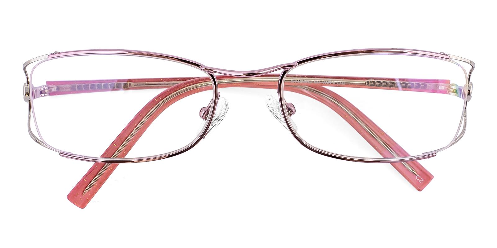 Crutative Pink Metal Eyeglasses , NosePads Frames from ABBE Glasses