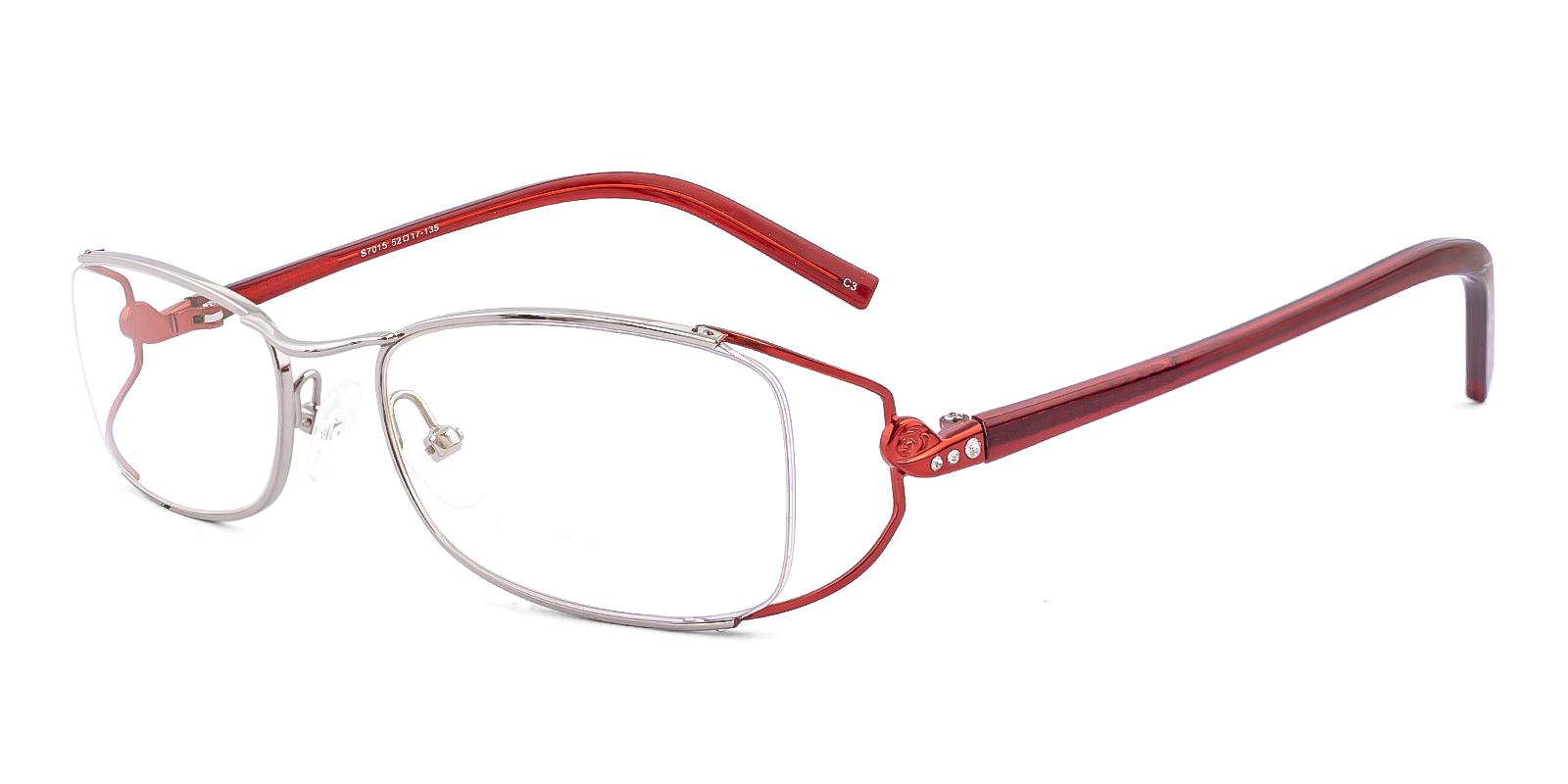 Crutative Red Metal Eyeglasses , NosePads Frames from ABBE Glasses