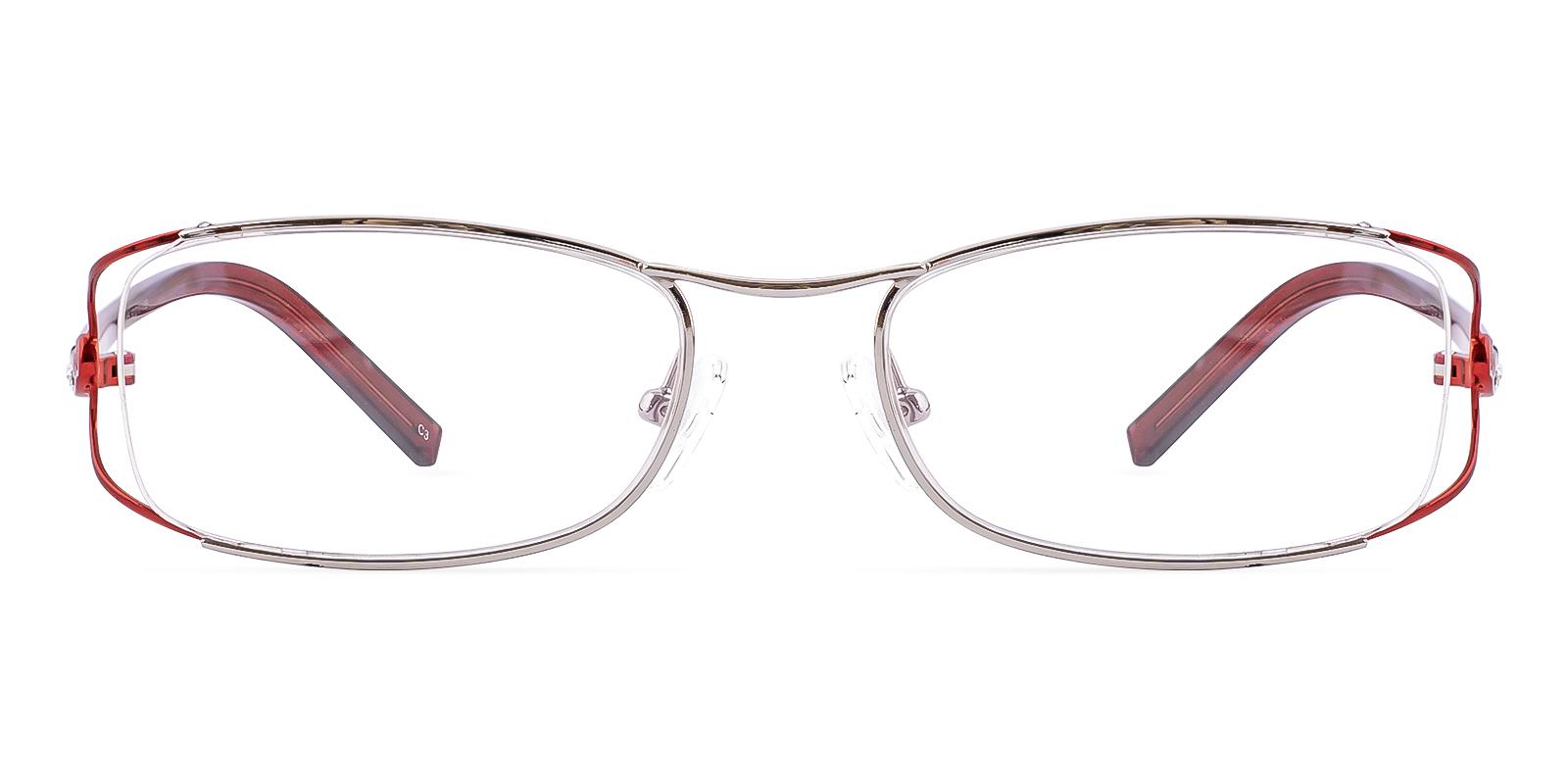 Crutative Red Metal Eyeglasses , NosePads Frames from ABBE Glasses