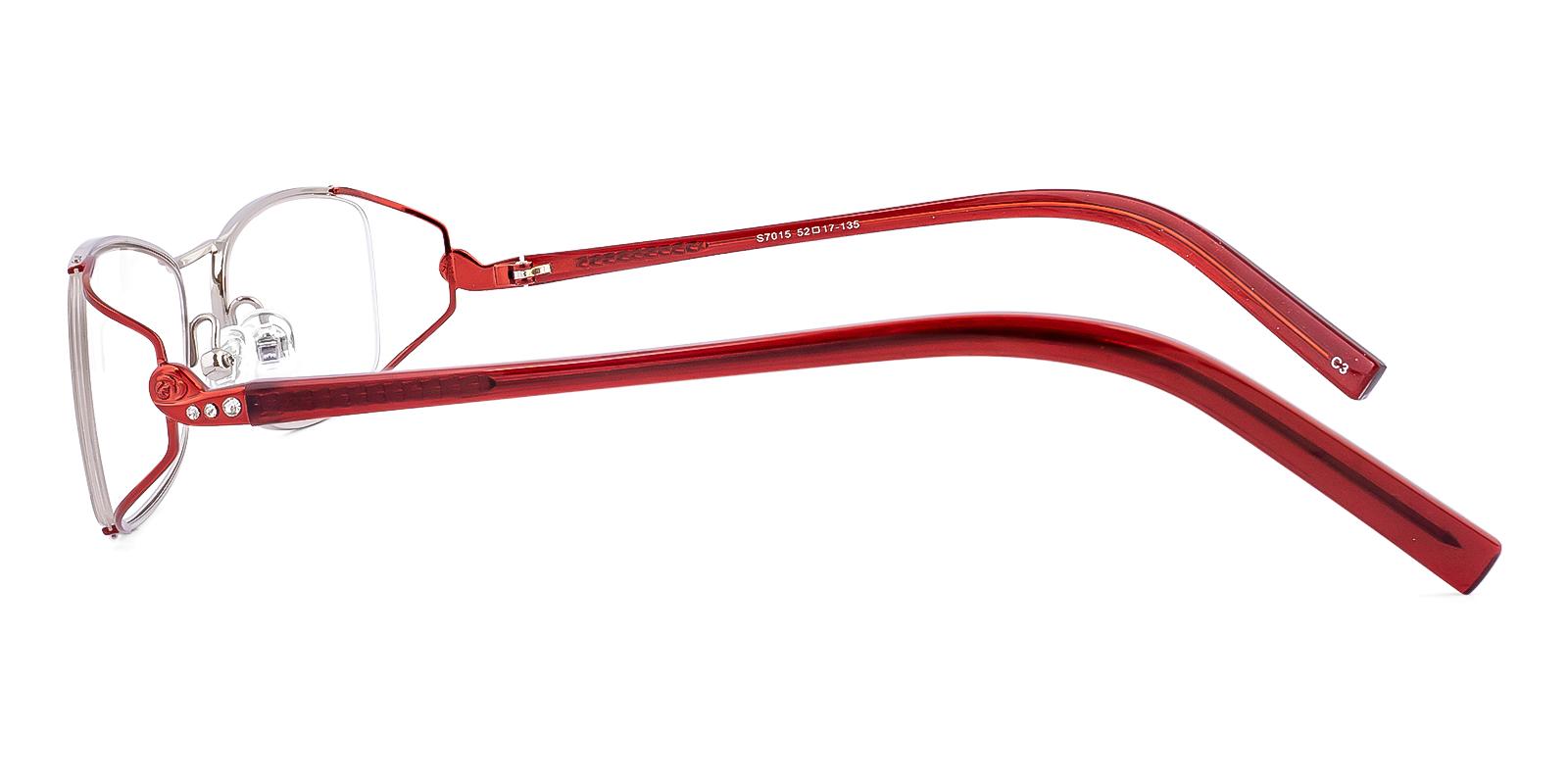 Crutative Red Metal Eyeglasses , NosePads Frames from ABBE Glasses