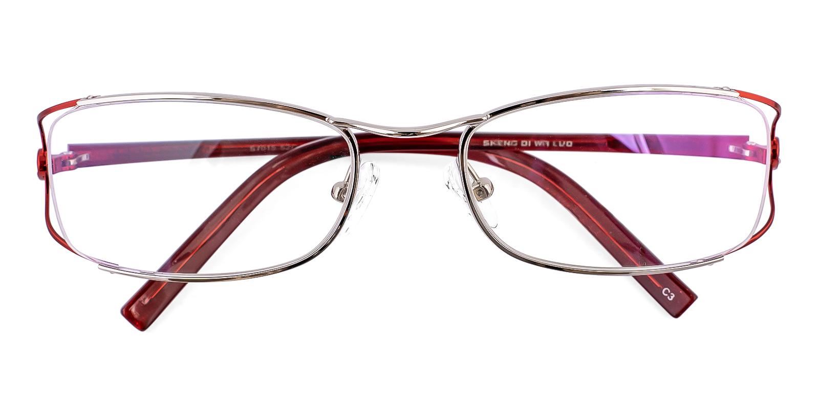 Crutative Red Metal Eyeglasses , NosePads Frames from ABBE Glasses