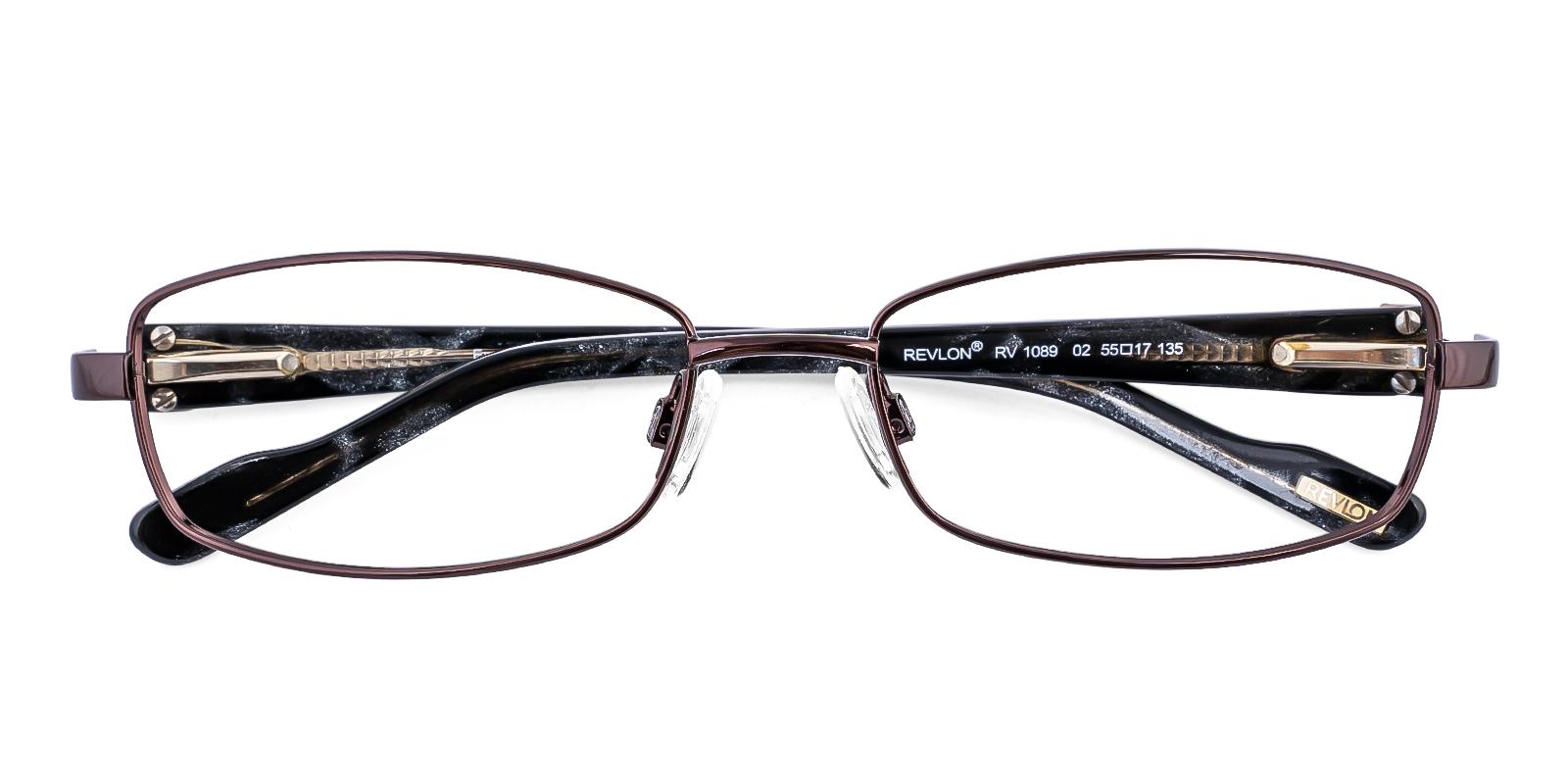 Logoate Brown Acetate , Metal Eyeglasses , SpringHinges , NosePads Frames from ABBE Glasses