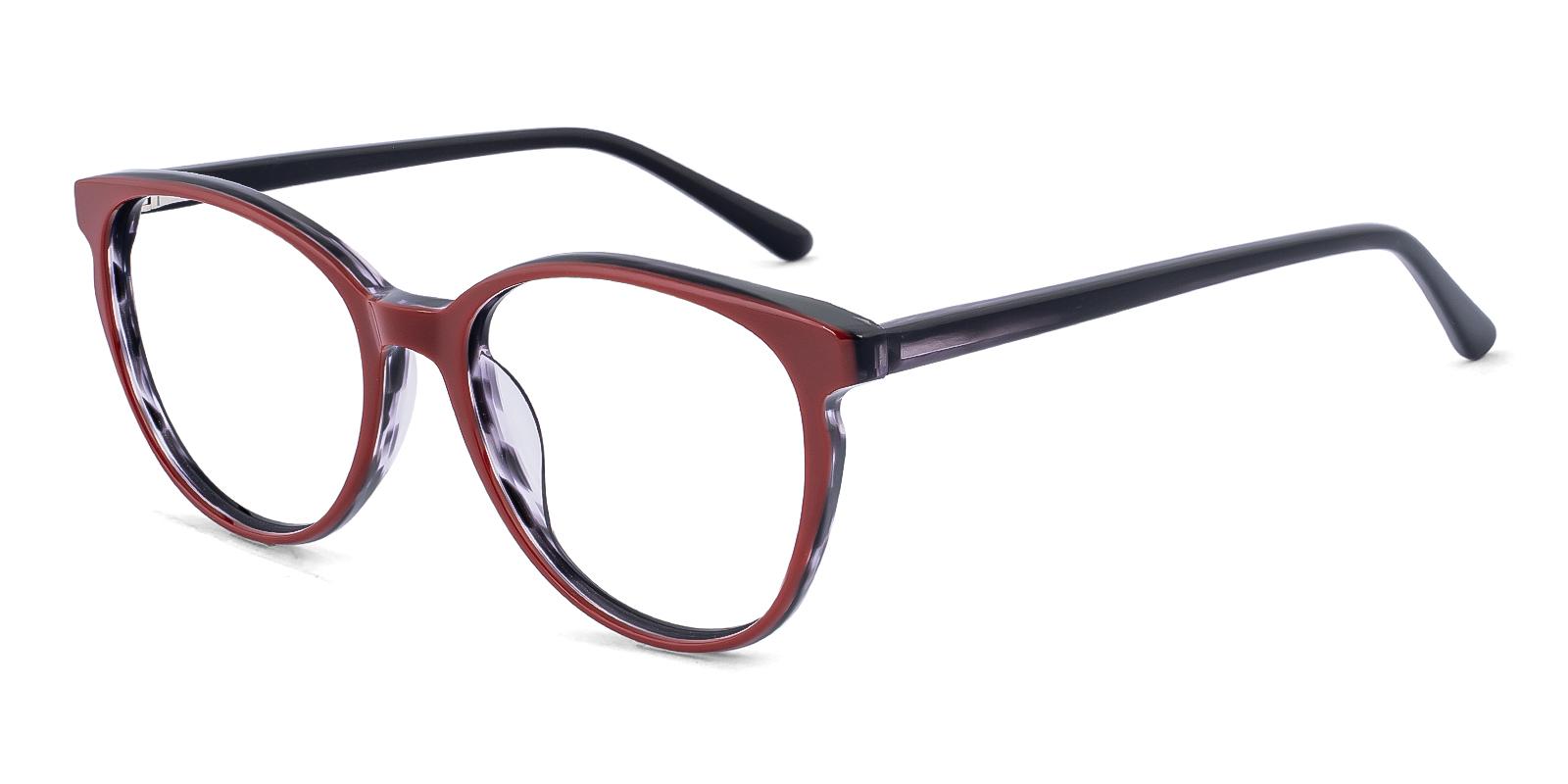 Hemerar Red Acetate Eyeglasses , SpringHinges , UniversalBridgeFit Frames from ABBE Glasses