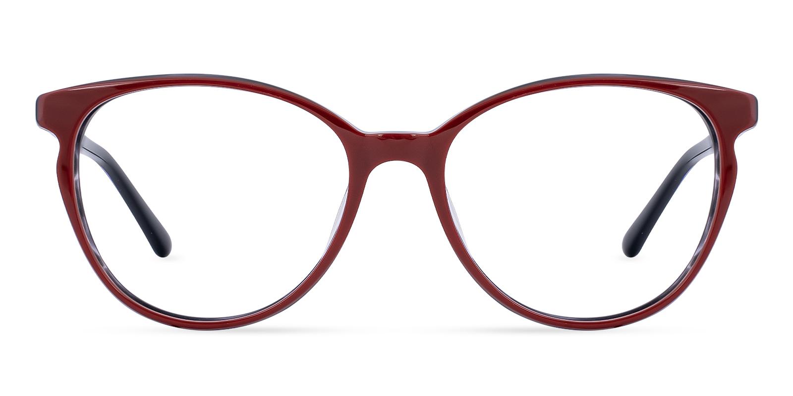 Hemerar Red Acetate Eyeglasses , SpringHinges , UniversalBridgeFit Frames from ABBE Glasses