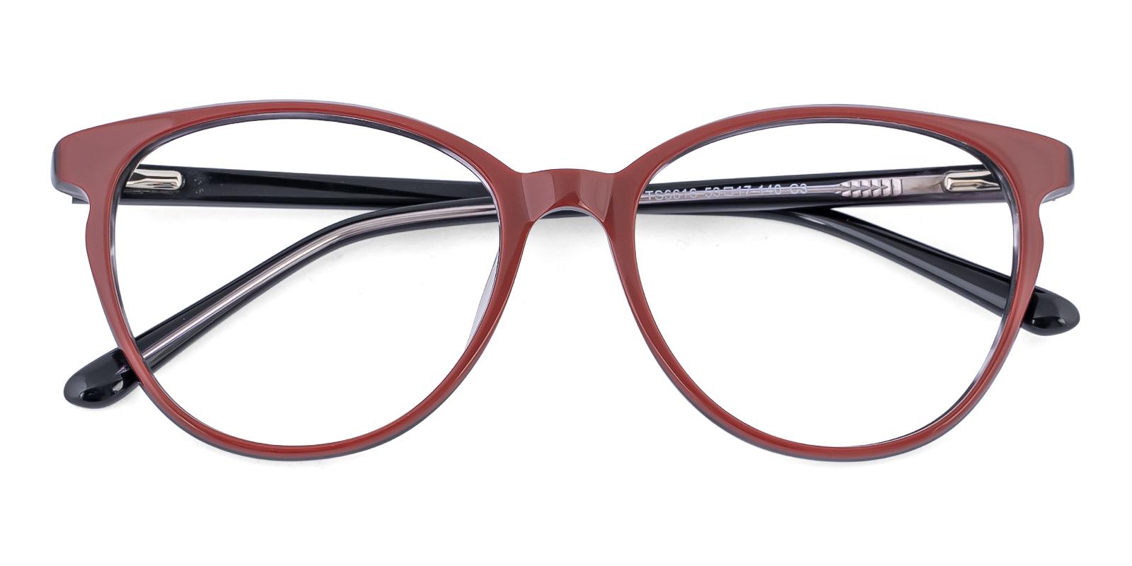 Hemerar Red Acetate Eyeglasses , SpringHinges , UniversalBridgeFit Frames from ABBE Glasses