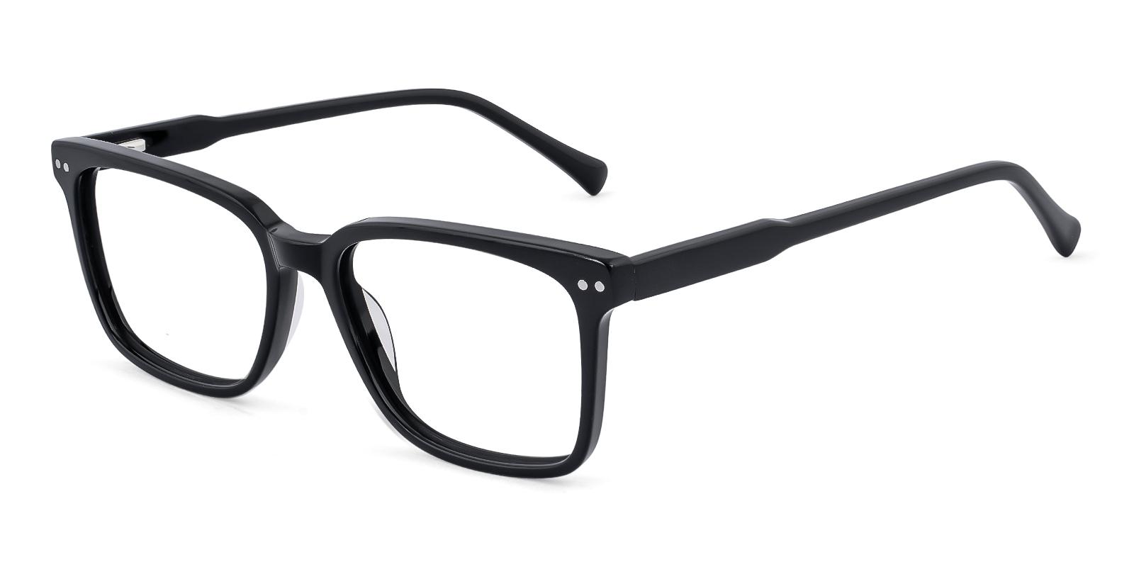Ledetic Black Acetate Eyeglasses , SpringHinges , UniversalBridgeFit Frames from ABBE Glasses