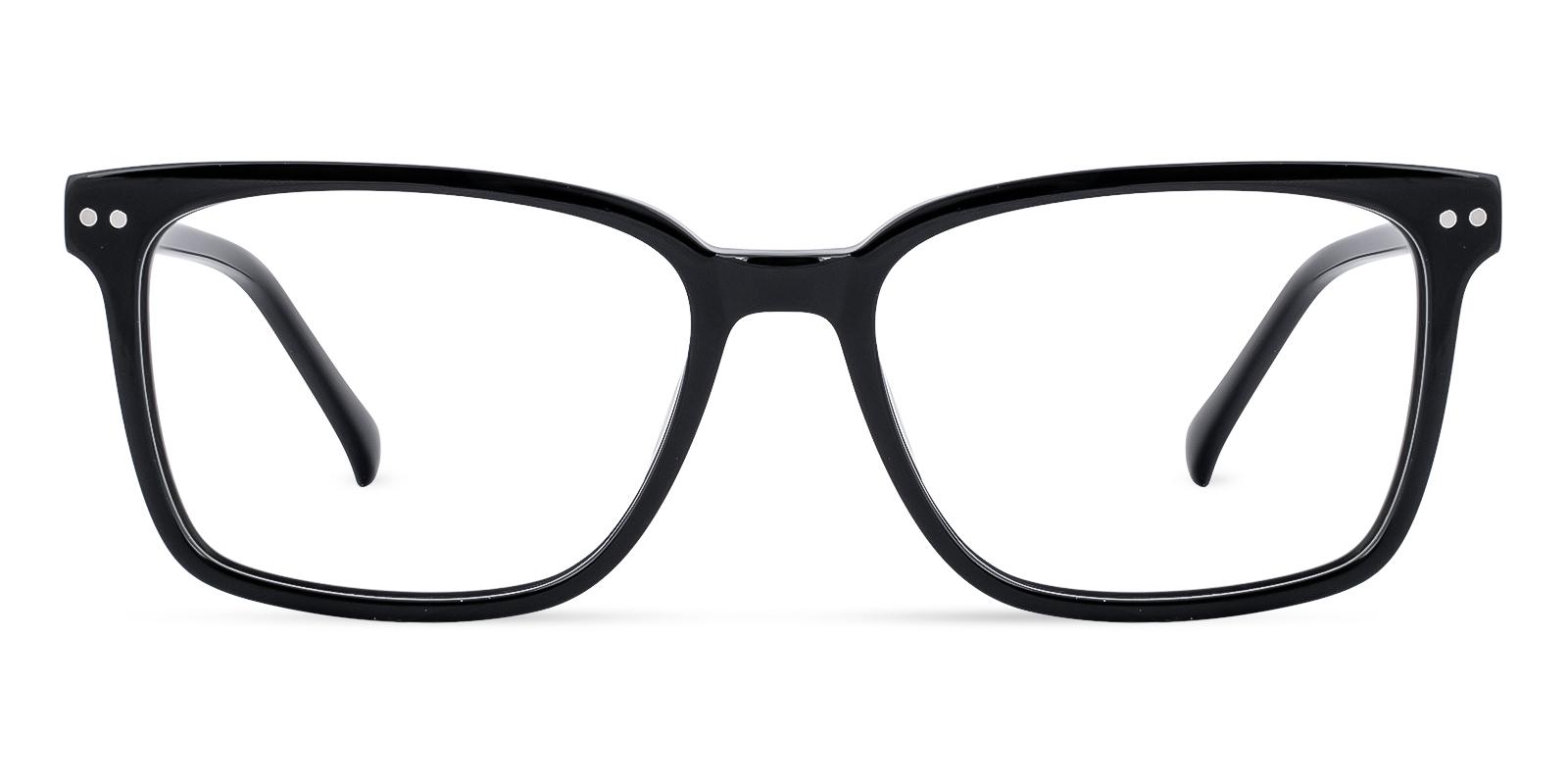 Ledetic Black Acetate Eyeglasses , SpringHinges , UniversalBridgeFit Frames from ABBE Glasses