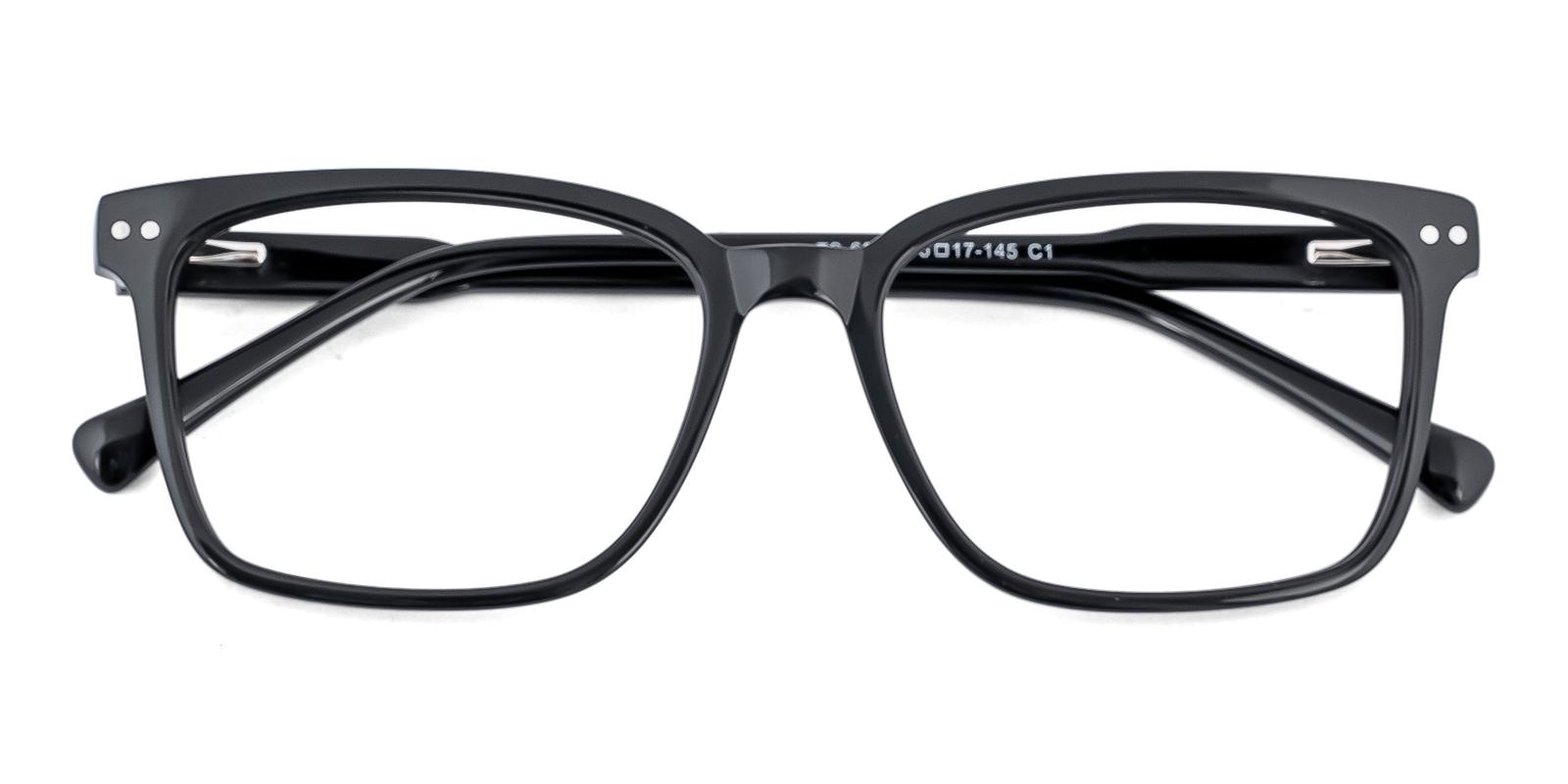 Ledetic Black Acetate Eyeglasses , SpringHinges , UniversalBridgeFit Frames from ABBE Glasses
