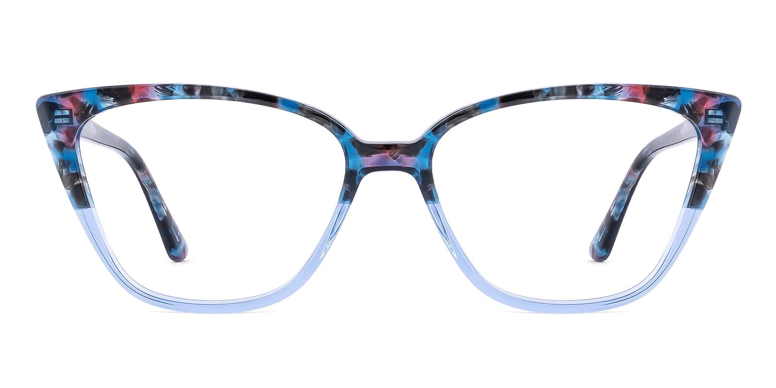 Finesome Blue Acetate Eyeglasses , SpringHinges , UniversalBridgeFit Frames from ABBE Glasses