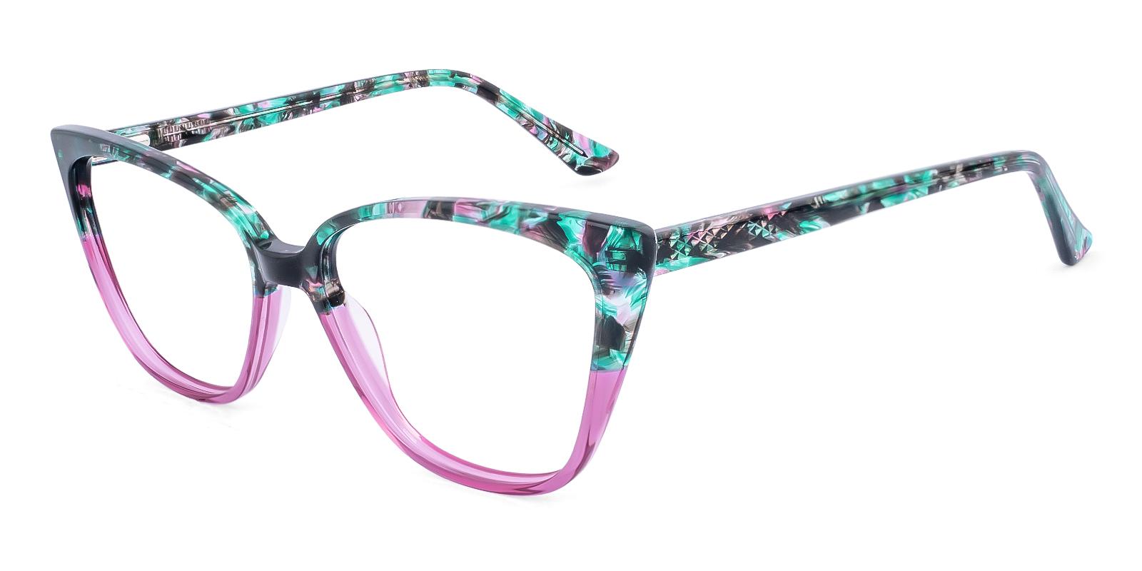 Finesome Pink Acetate Eyeglasses , SpringHinges , UniversalBridgeFit Frames from ABBE Glasses