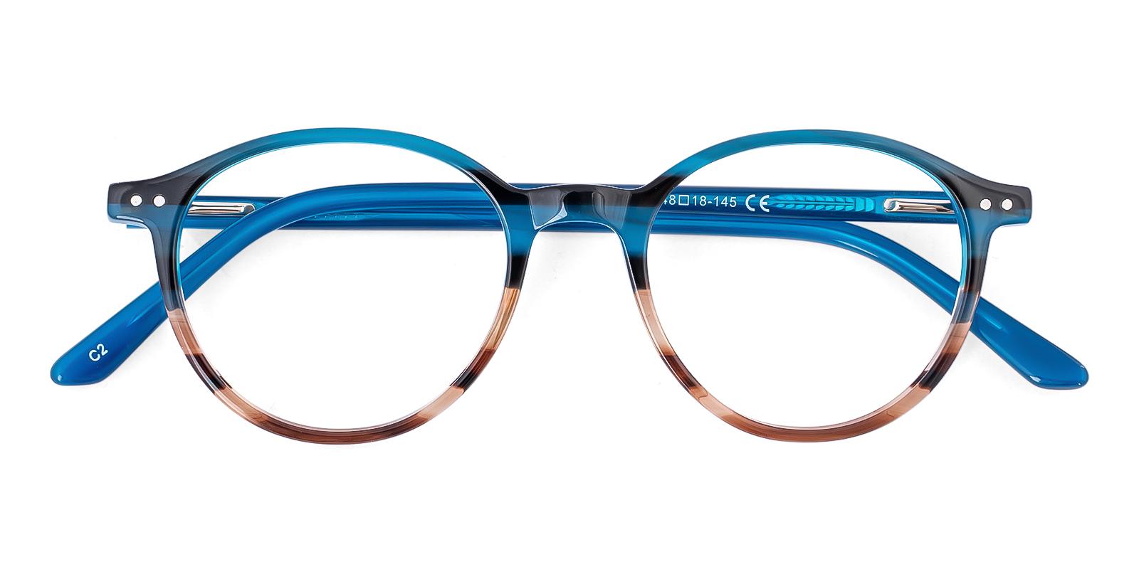Viva Blue Acetate Eyeglasses , SpringHinges , UniversalBridgeFit Frames from ABBE Glasses