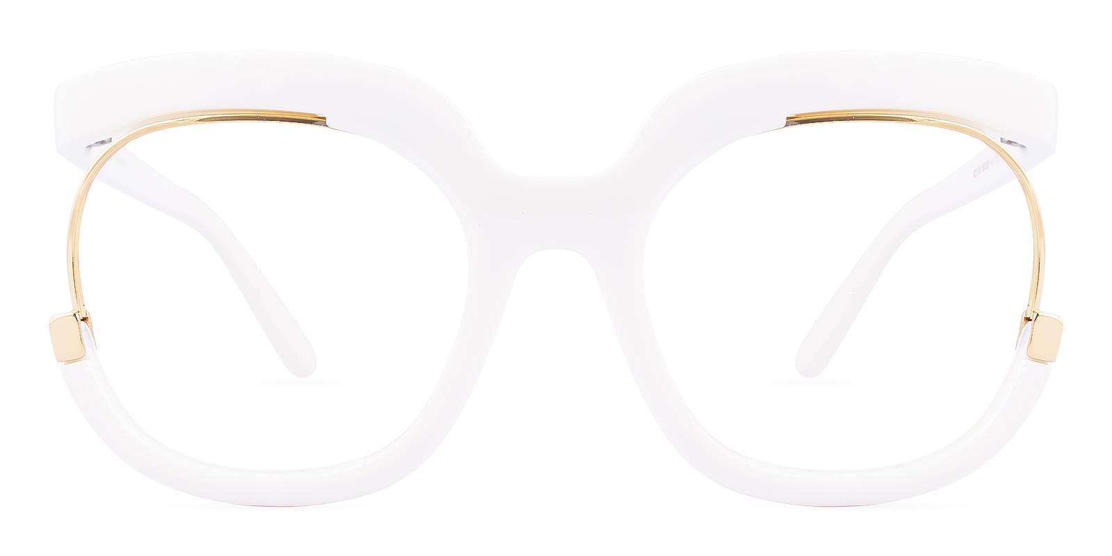 Logoate White Plastic Eyeglasses , UniversalBridgeFit Frames from ABBE Glasses